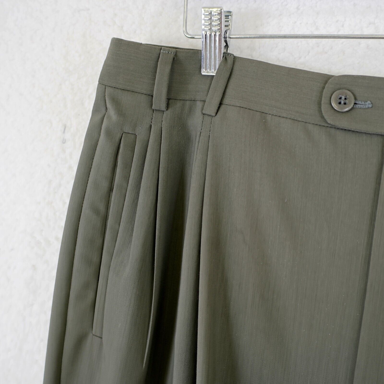 Zanella DAMAGED Zanella Jesse Wool Green 35/28 Dress Pants High Rise Size 34R - 3 Thumbnail