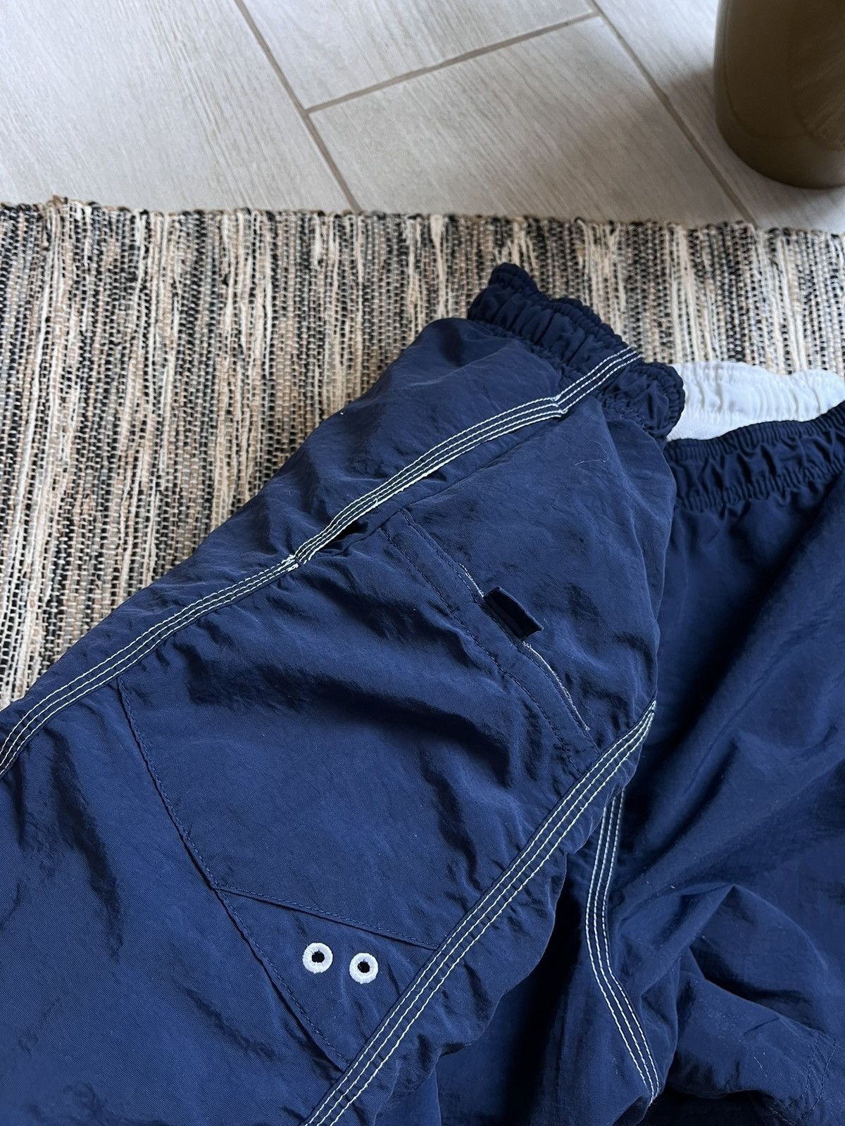 Nike × Vintage Vintage Nike Shorts sportswear blue white size L Size US 34 / EU 50 - 10 Thumbnail