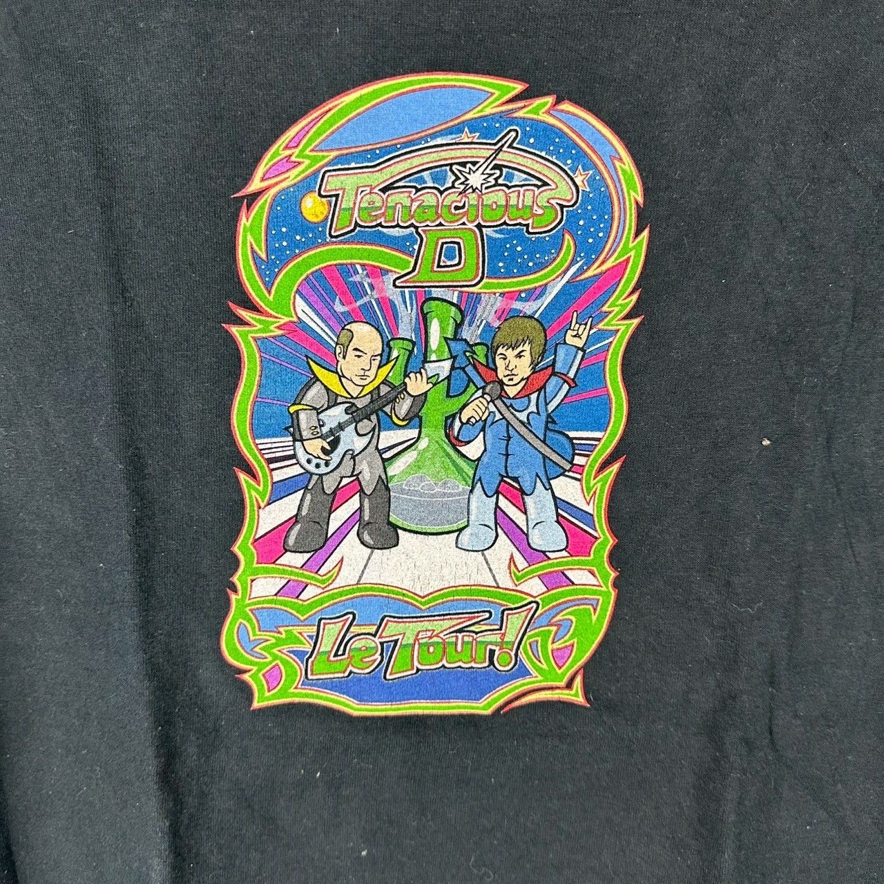 Vintage ​​​​​​​​2002 Tenacious D Le Tour! Jack Black Rock Duo Tee Size US XL / EU 56 / 4 - 2 Thumbnail