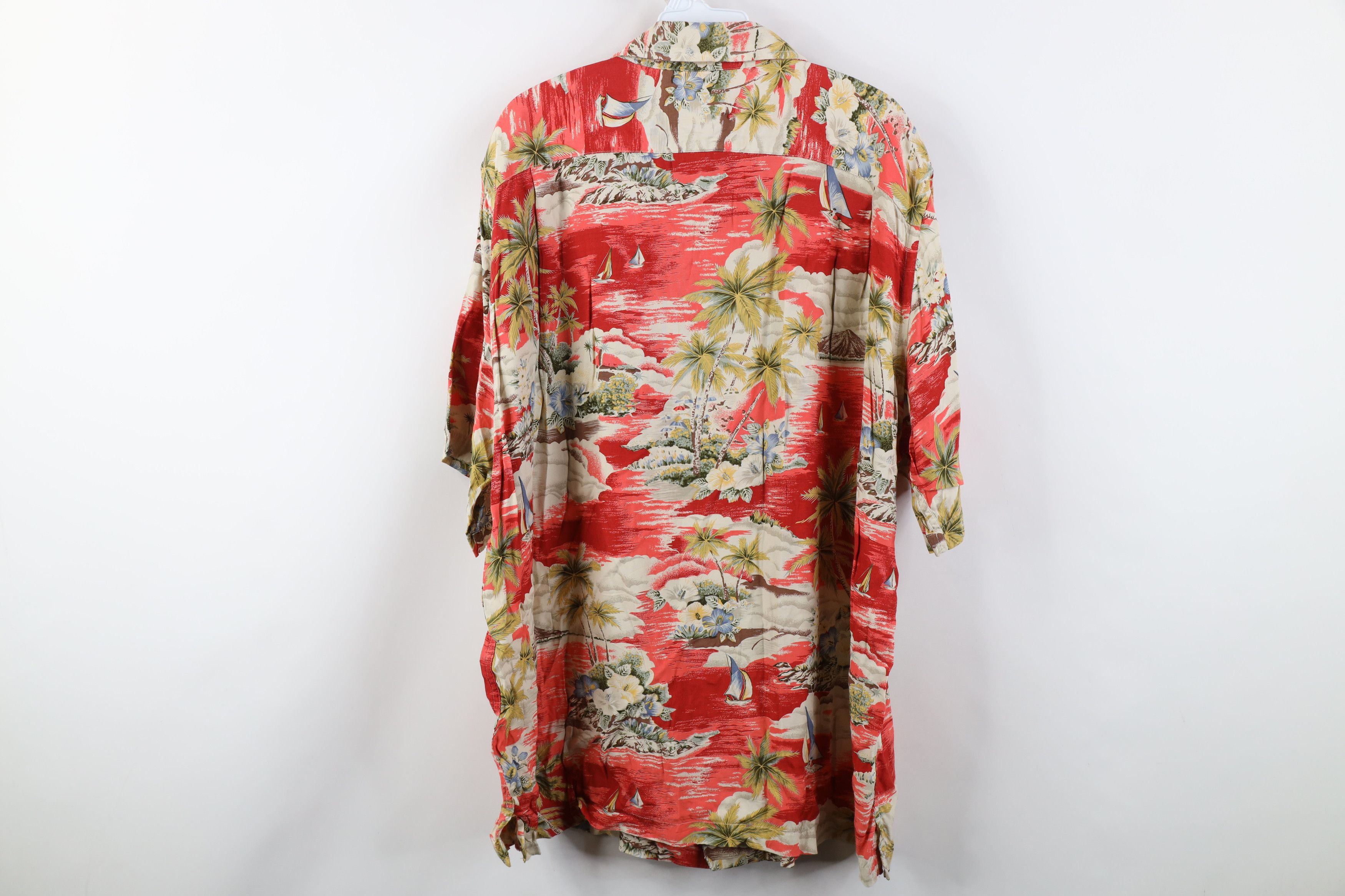 Lands' End Vintage 90s Lands End Gabardine Flower Hawaiian Button Shirt Size US XL / EU 56 / 4 - 10 Thumbnail