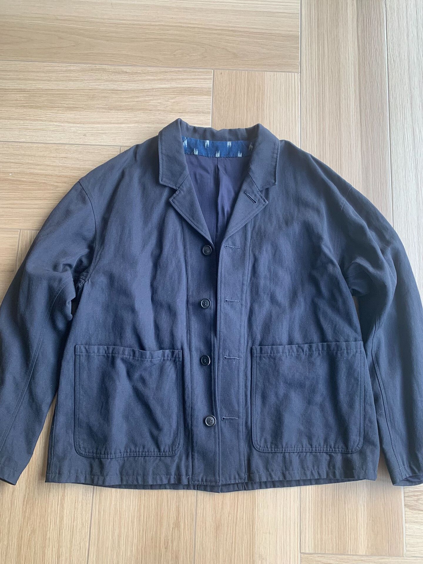 Visvim navy wool-linen blend casual jacket Size US L / EU 52-54 / 3 - 1 Thumbnail