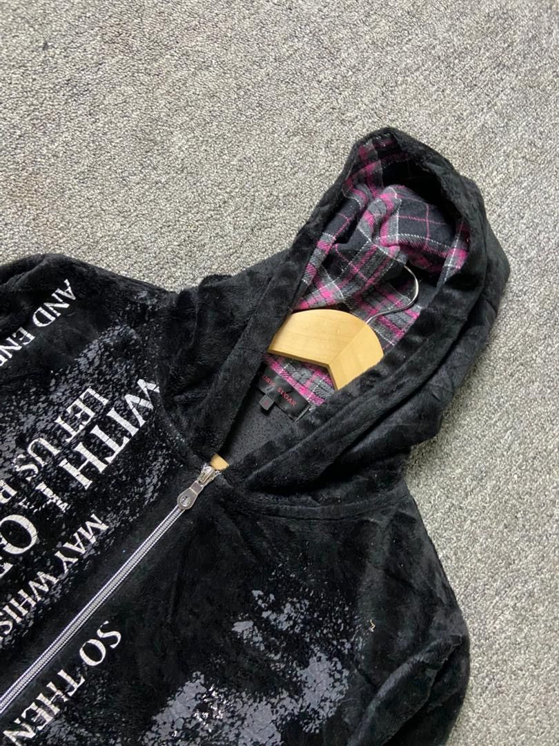 Japanese Brand Cubic Sugar Poem Velvet Zip Up Hoodie Jacket (188) Size US M / EU 48-50 / 2 - 10 Thumbnail