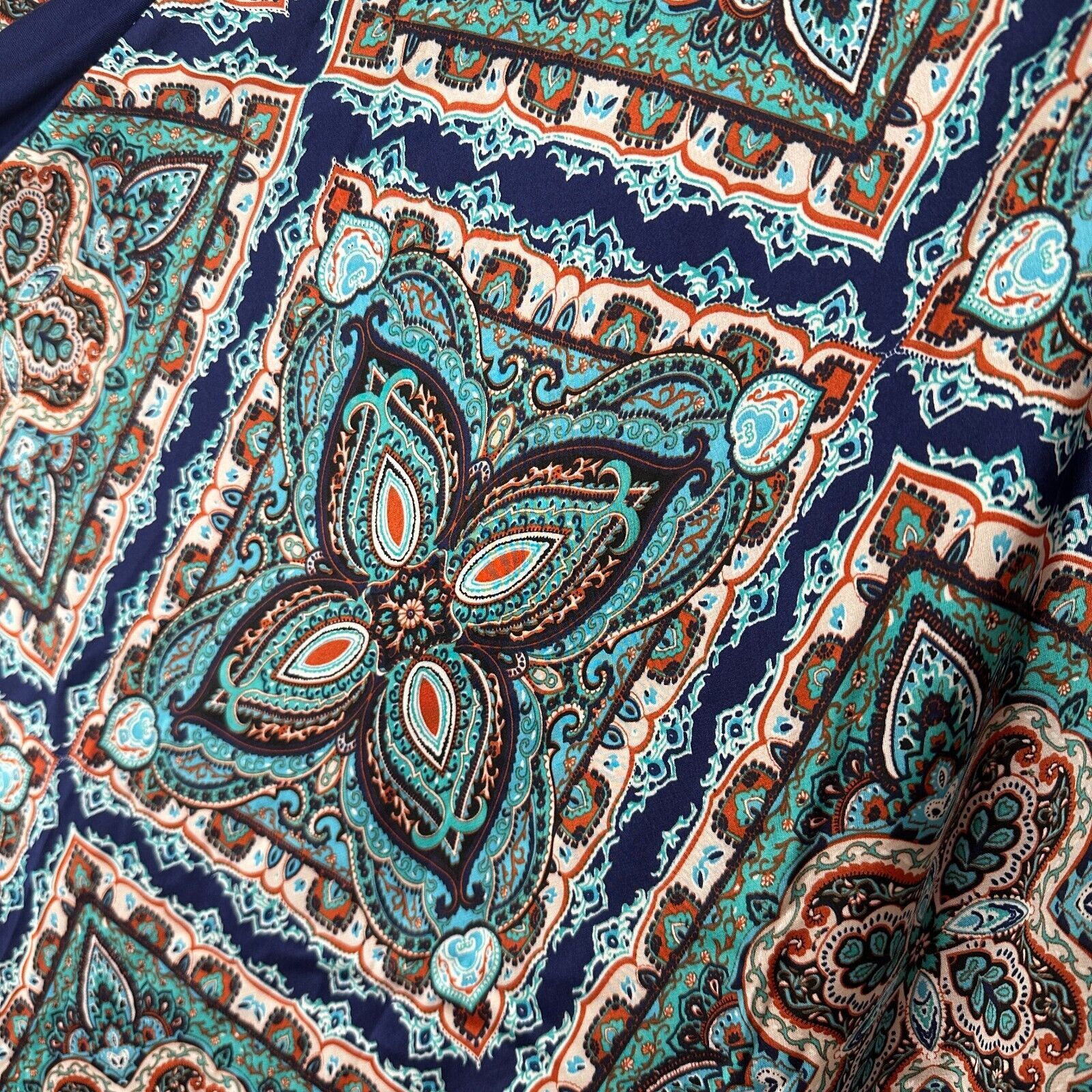 Other Vertigo Satin High Low Paisley Royal Blue Drape Cardigan S Size S / US 4 / IT 40 - 7 Thumbnail