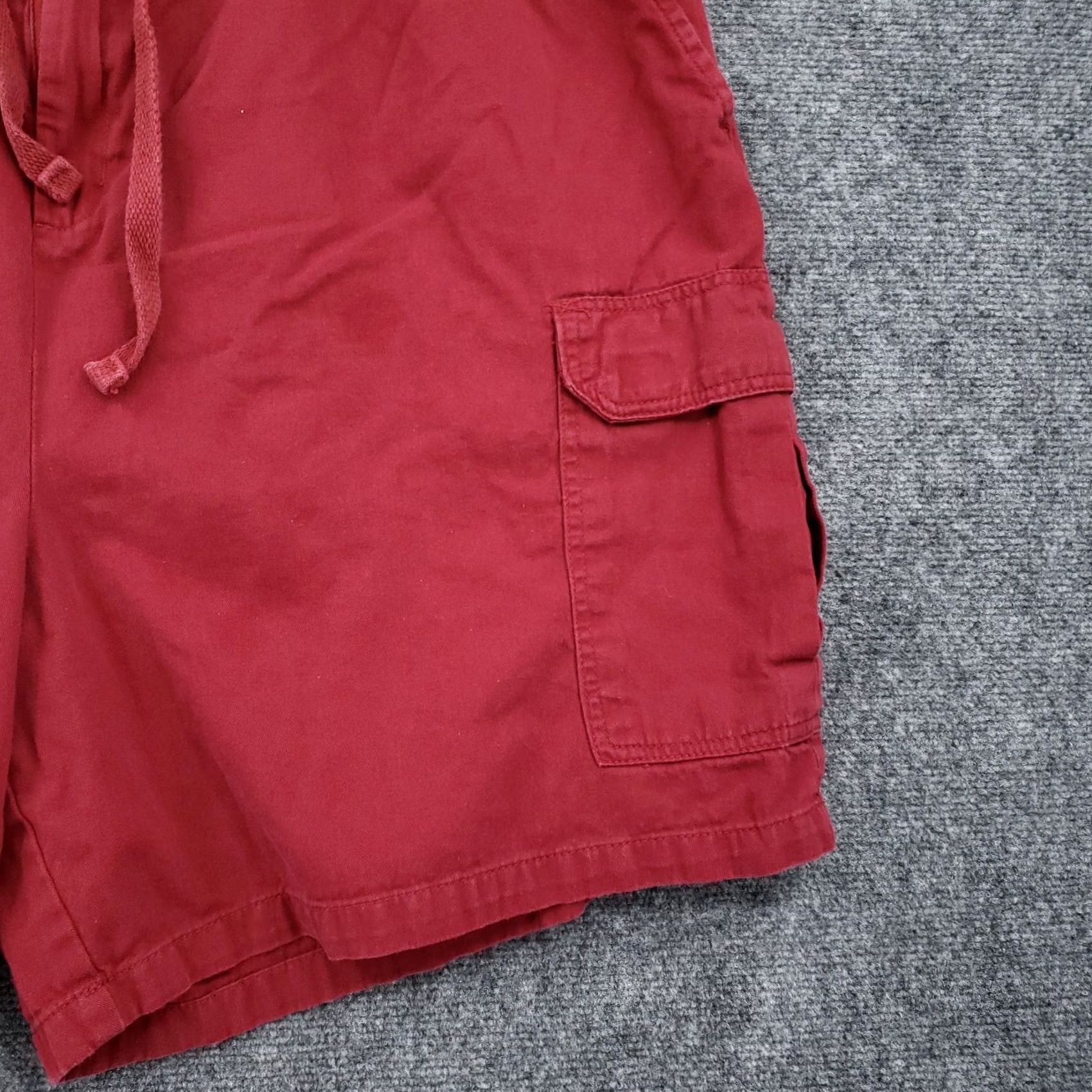 Vintage KINGSIZE Cargo Shorts Mens Big 3XLB Red Flat Front Utility Pocket Drawstring Size US 39 - 5 Thumbnail