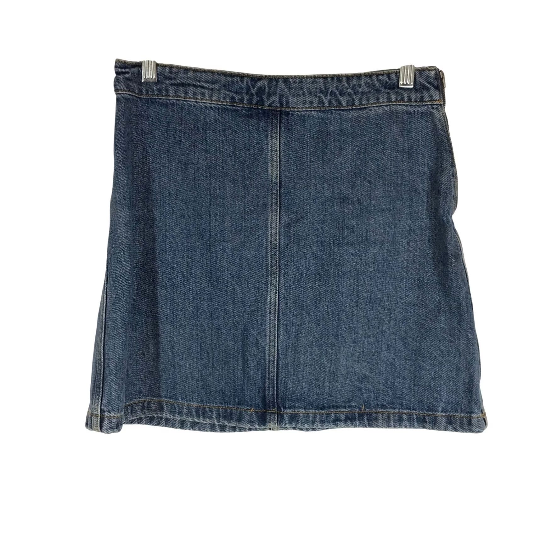 Vintage Wilfred Free Denim Mini Skirt Sz 8 High Waisted Side Zip Medium Wash A-Line Size 30" / US 8 / IT 44 - 2 Thumbnail