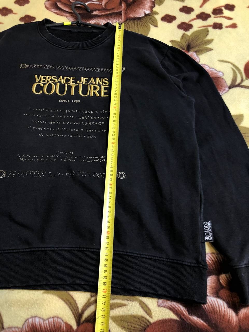Versace Jeans Couture Versace Jeans Couture Big Logo Men's Black Crewneck Sweater Size US XL / EU 56 / 4 - 19 Thumbnail