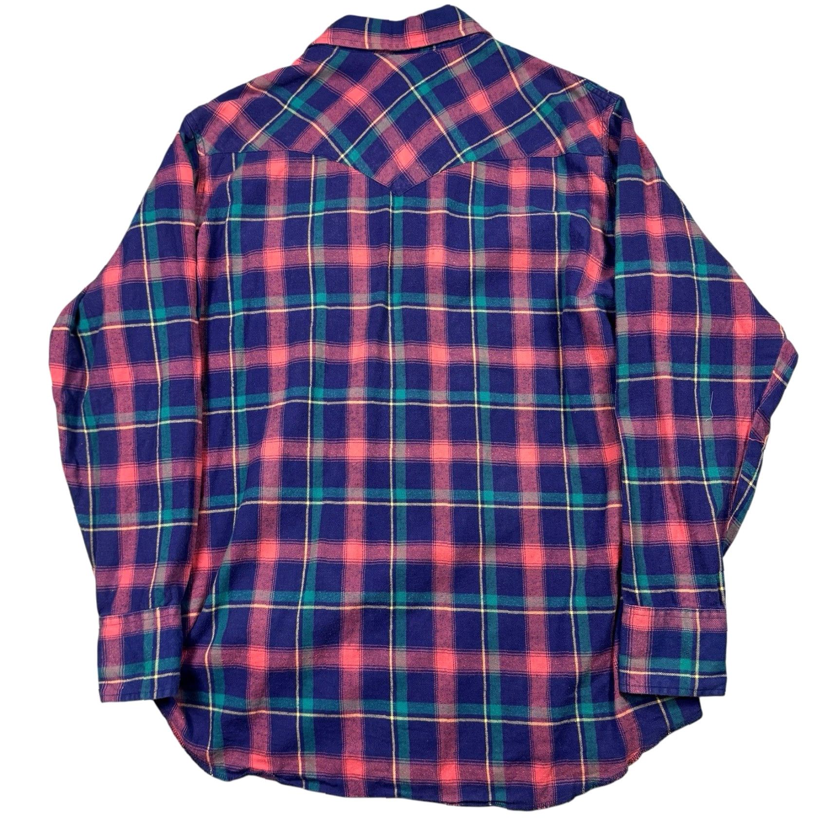 Wrangler VINTAGE Wrangler Pearl Snap Flannel Shirt Womens XL Western Plaid Cowgirl Size XL / US 12-14 / IT 48-50 - 6 Thumbnail