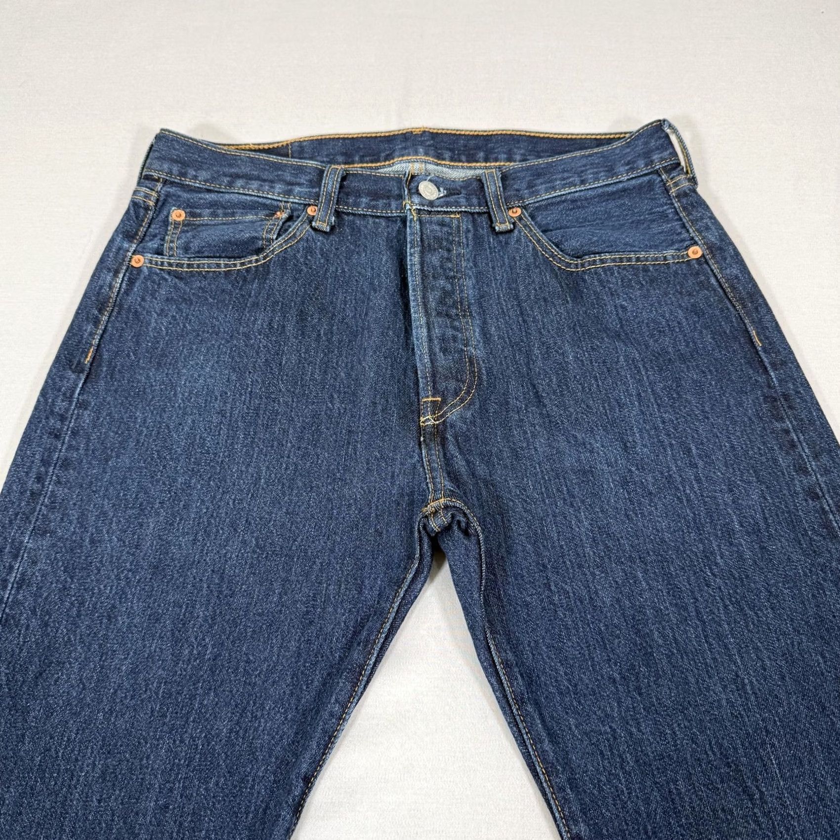 Levi's Levi's Jeans Mens 33x32 Blue 501 Straight Fit Denim Pants Cowboy Work Size US 33 - 2 Thumbnail
