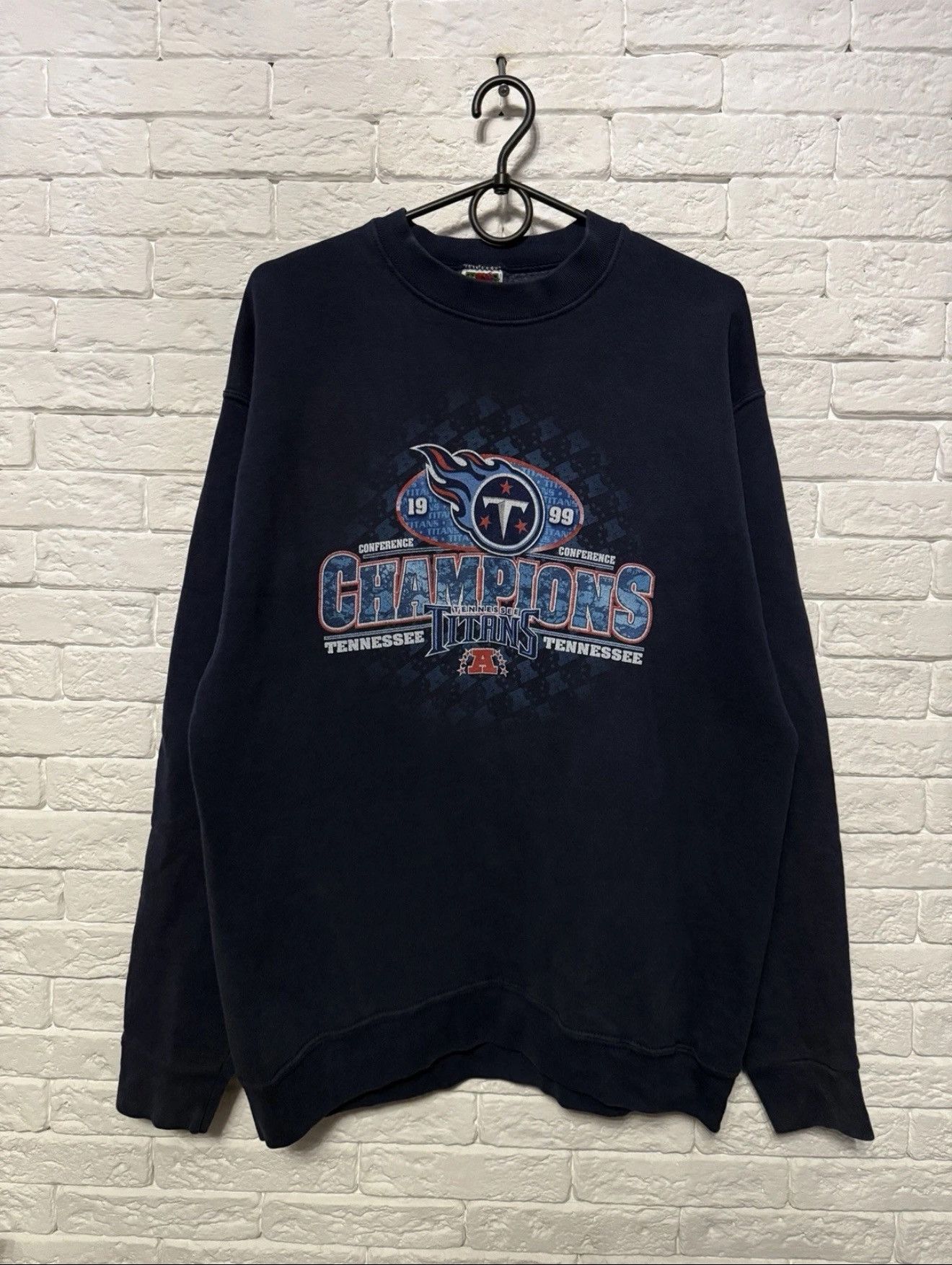 Fruit Of The Loom Vintage 90s Tennessee Titans Champions Conference Sweatshirt Size US L / EU 52-54 / 3 - 1 Thumbnail