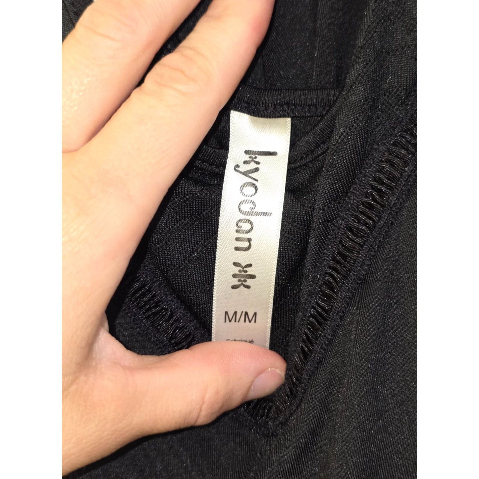 Kyodan Kyodan Racerback Tank Top Women's M Black Solid Polyester Sleeveless Scoop Neck Tie-Back Yoga Activewear Shirt Size M / US 6-8 / IT 42-44 - 6 Thumbnail