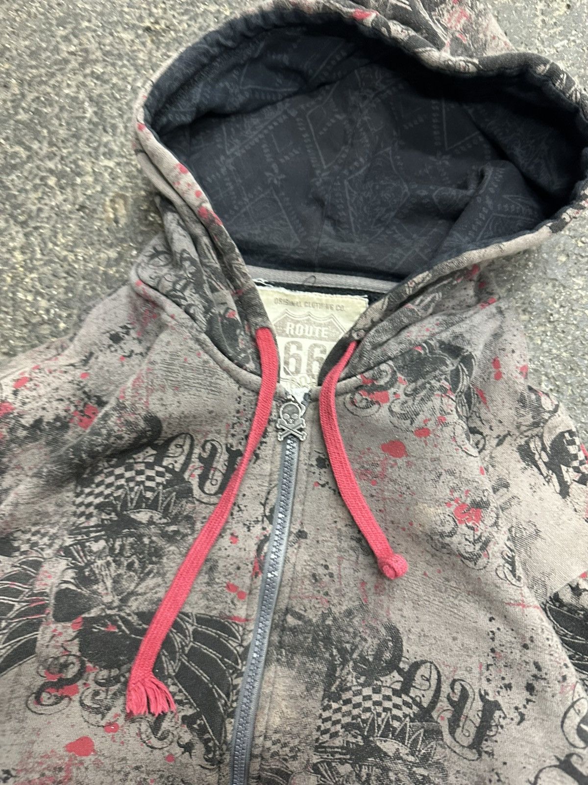 Vintage Y2K grunge skull zip up hoodie Size US L / EU 52-54 / 3 - 4 Thumbnail