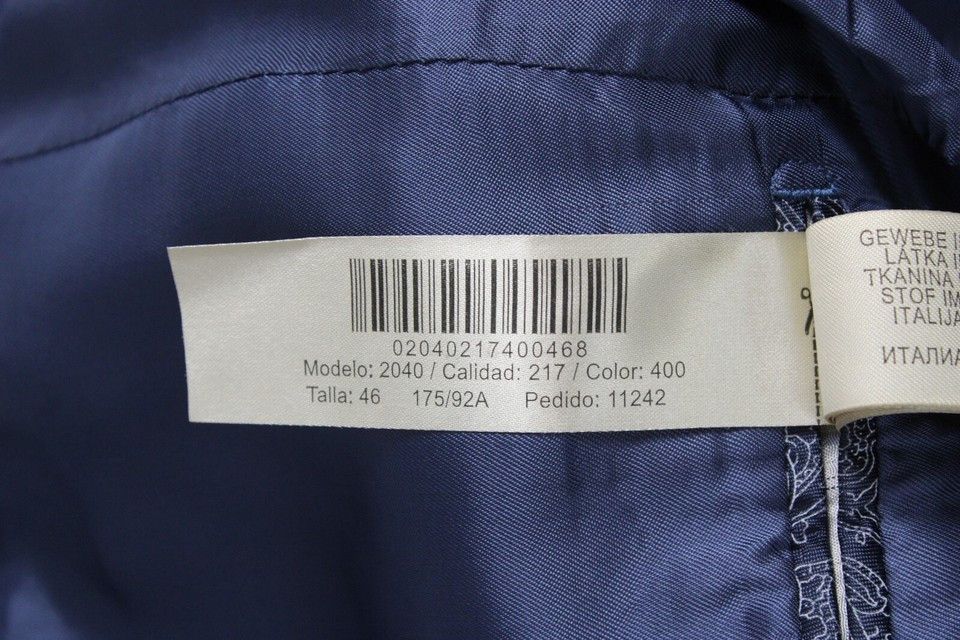 Massimo Dutti [46] 2040 Single Breasted Wool Blazer in Navy Size 46R - 20 Thumbnail