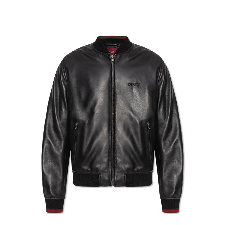Gucci GUCCI Black Leather Bomber Jacket New & Authentic (Men's siz Size US L / EU 52-54 / 3 - 1 Preview
