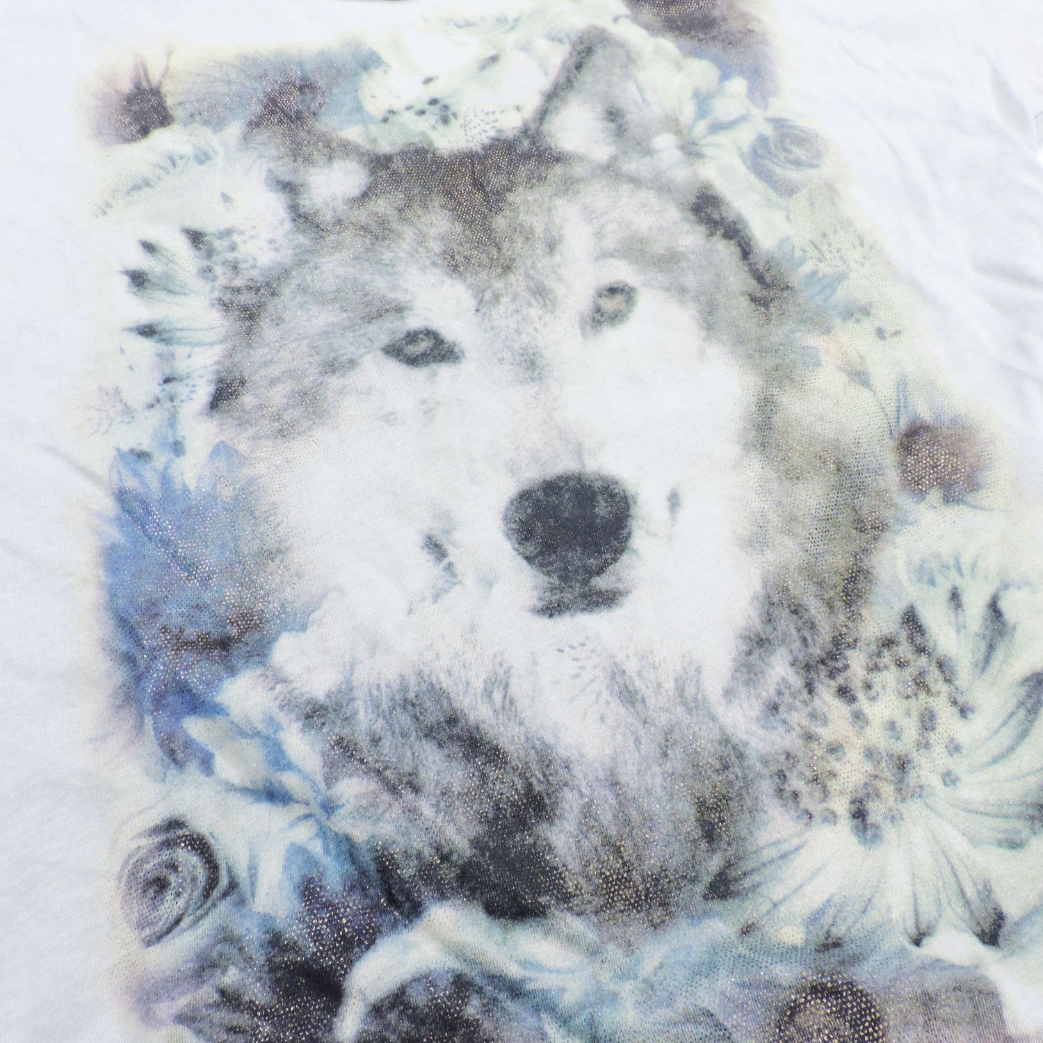 Benetton UNITED COLORS OF BENETTON FLOWERS WOLF HEAD BLINK T-SHIRT Size XS / US 0-2 / IT 36-38 - 6 Thumbnail