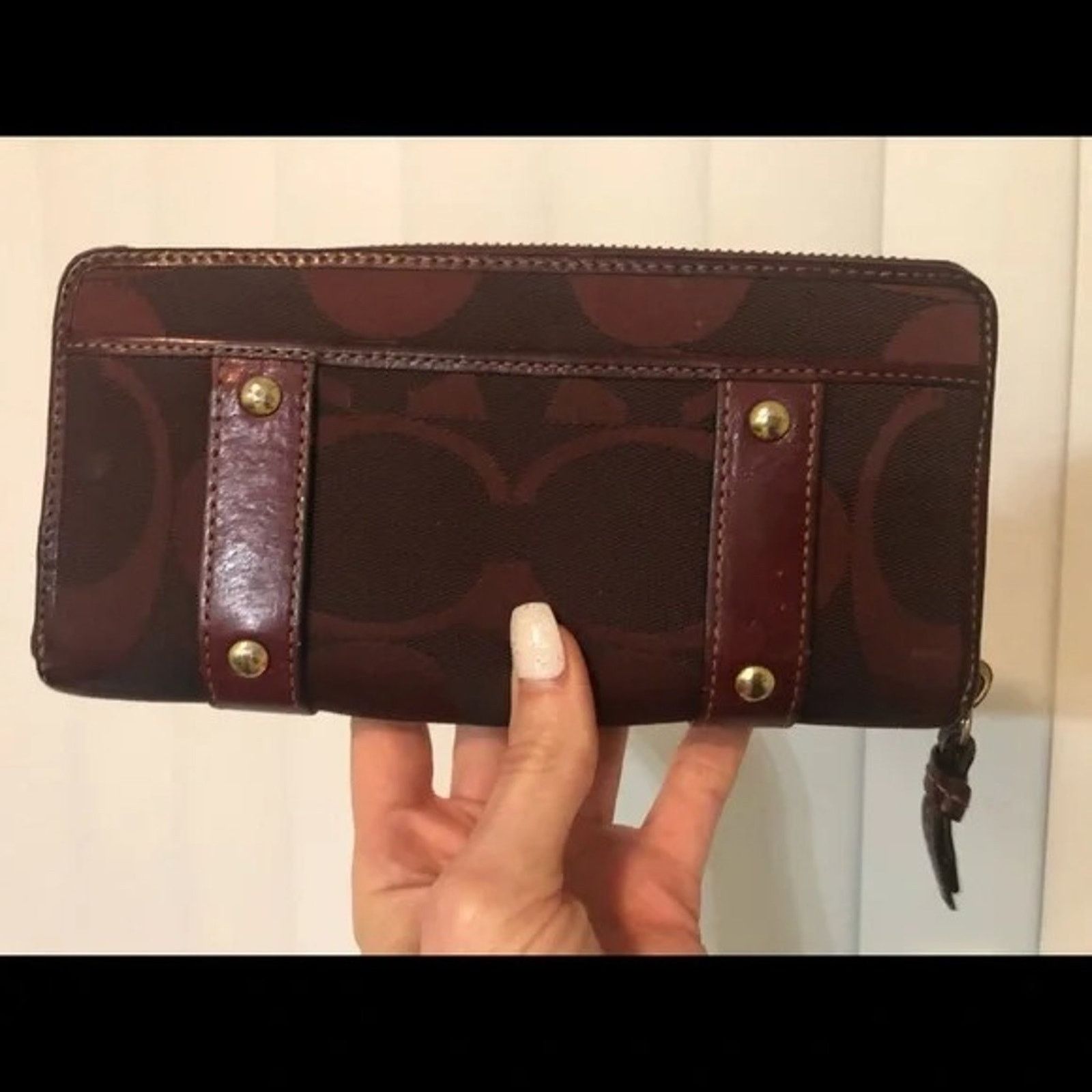 Coach COACH Carrige Zoe Signature Leather double Buckle ZIP Wallet Size ONE SIZE - 6 Thumbnail