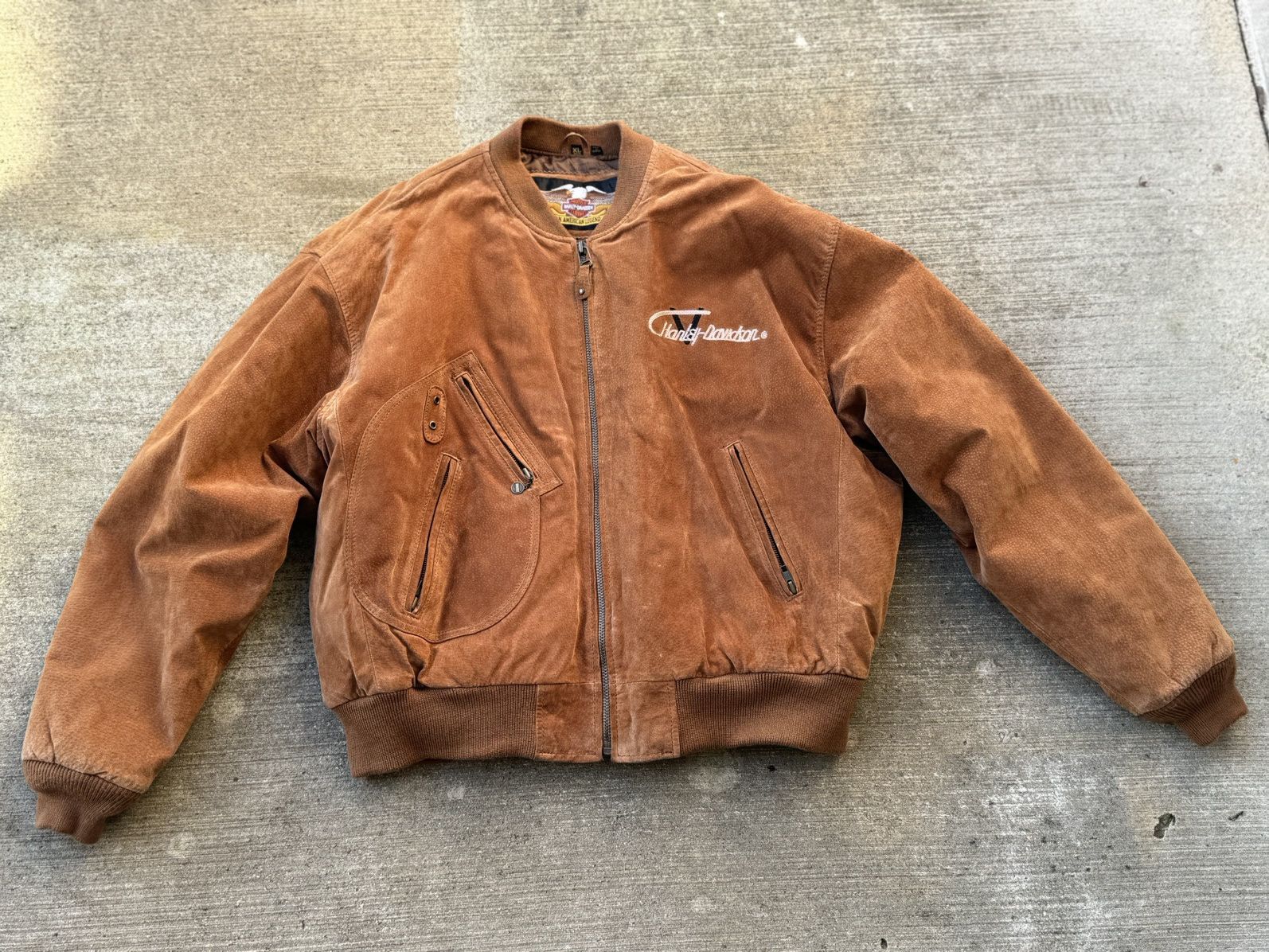 image of Harley Davidson Leather Jacket in Brown, Men's (Size Large)