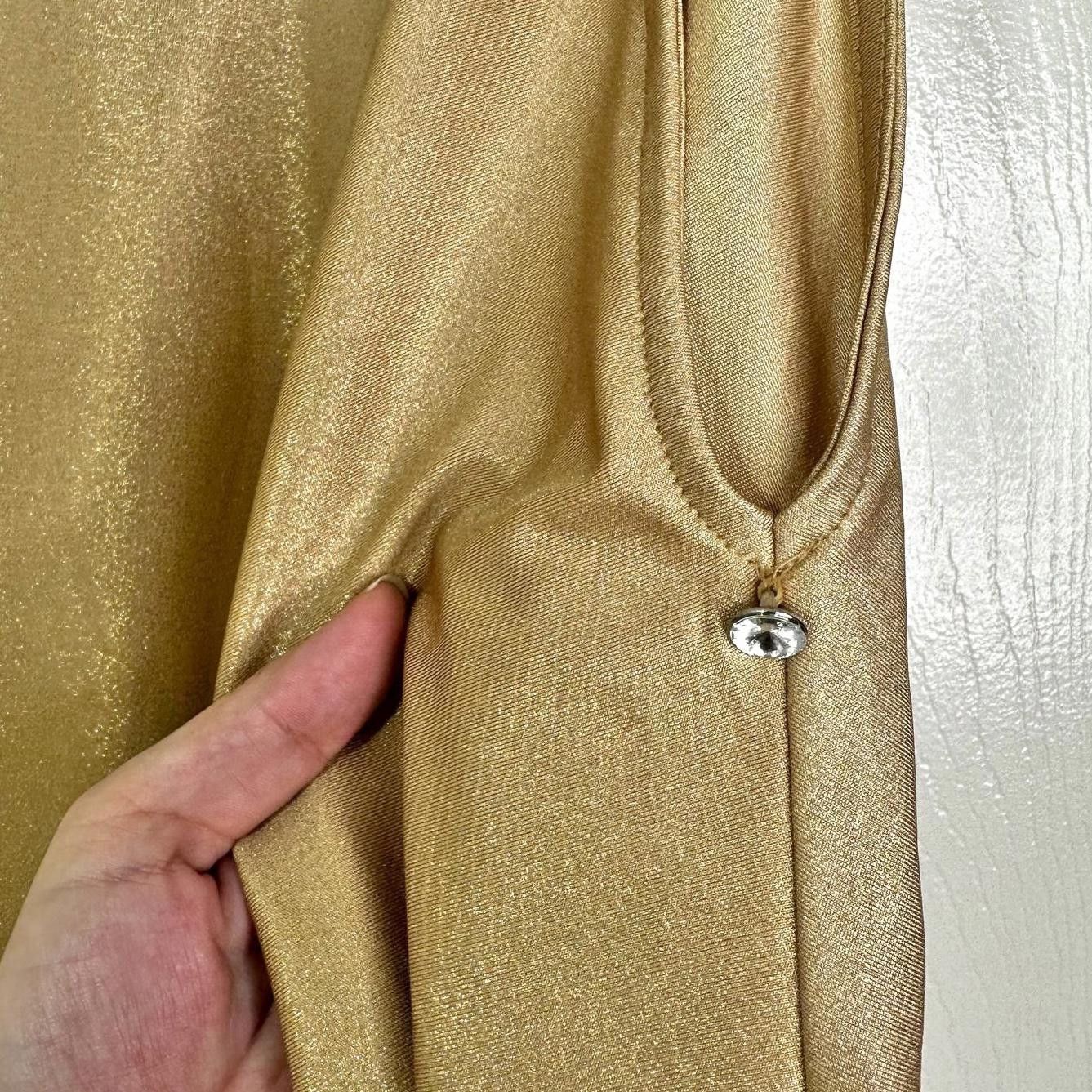 I.N.C NWT INC Int'l Concepts Cold Shoulder Top Gold Women XL Size XL / US 12-14 / IT 48-50 - 5 Thumbnail