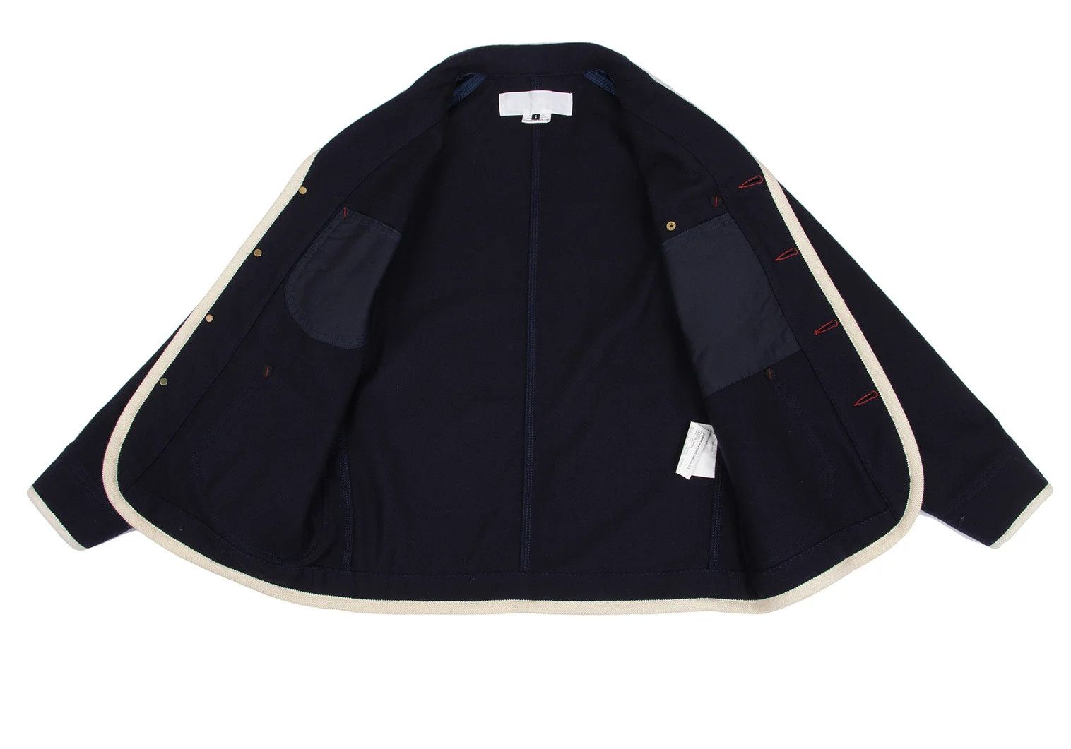 Ganryu Wool Flannel Piping Design Jacket in Navy, Size S Size US S / EU 44-46 / 1 - 14 Thumbnail