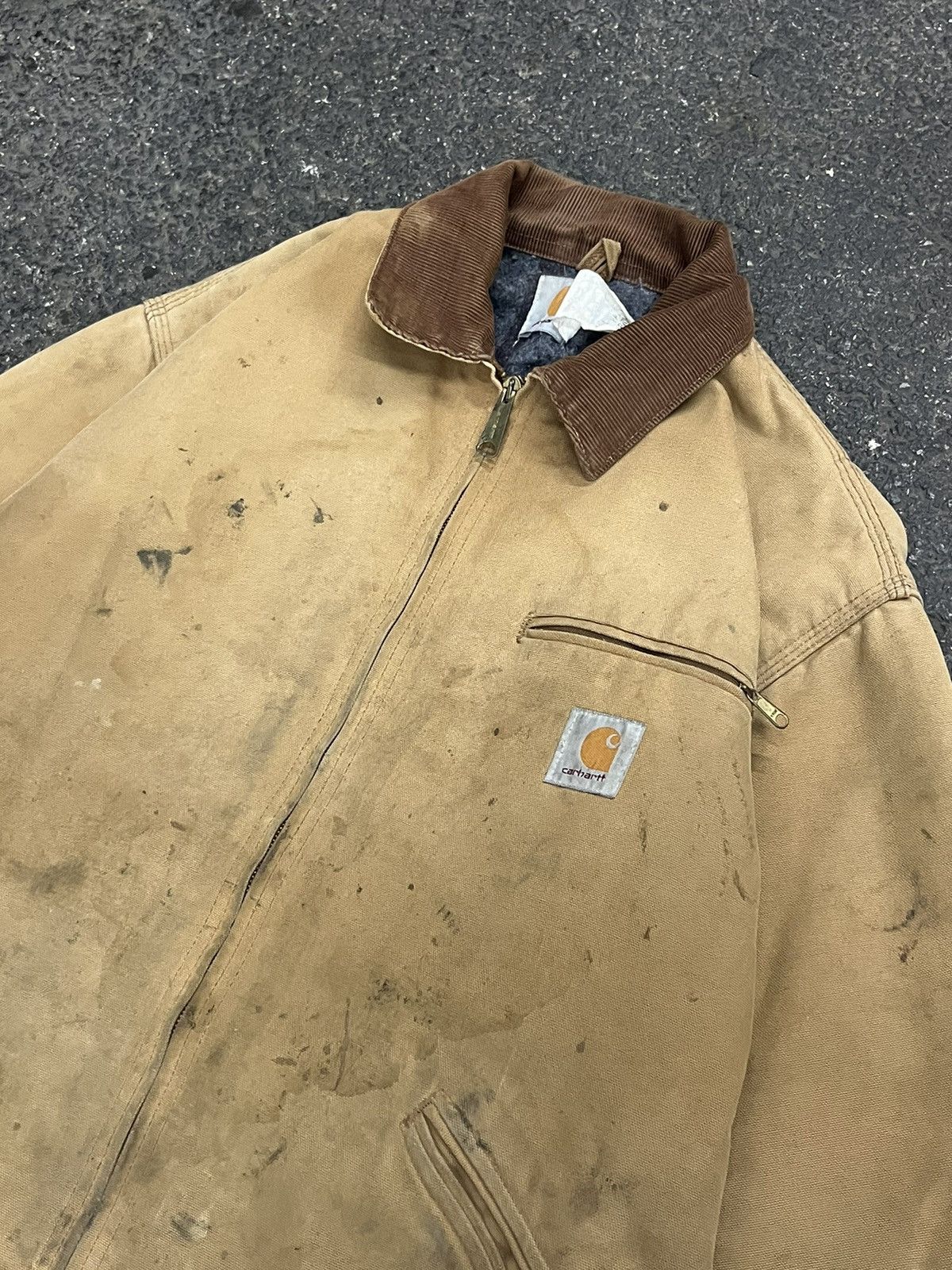 Carhartt × Vintage Carhartt Detroit jacket vintage blanket lined thrashed faded Size US XL / EU 56 / 4 - 5 Thumbnail