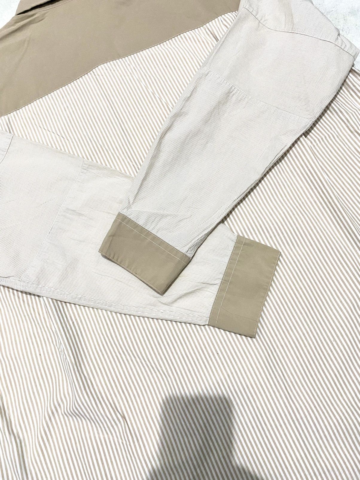 GU × Japanese Brand GU Mix Stripe Brown Shirt Button Size US L / EU 52-54 / 3 - 8 Thumbnail