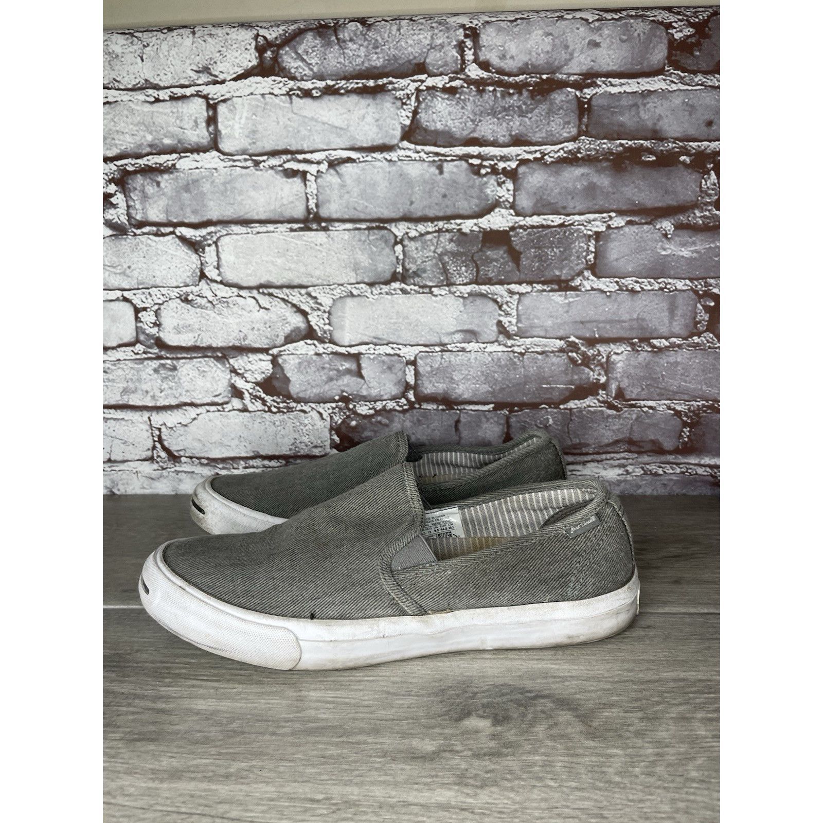 Converse Converse Jack Purcell Gray Canvas Casual Slip On Shoes Men’s Size US 10.5 / EU 43-44 - 8 Thumbnail