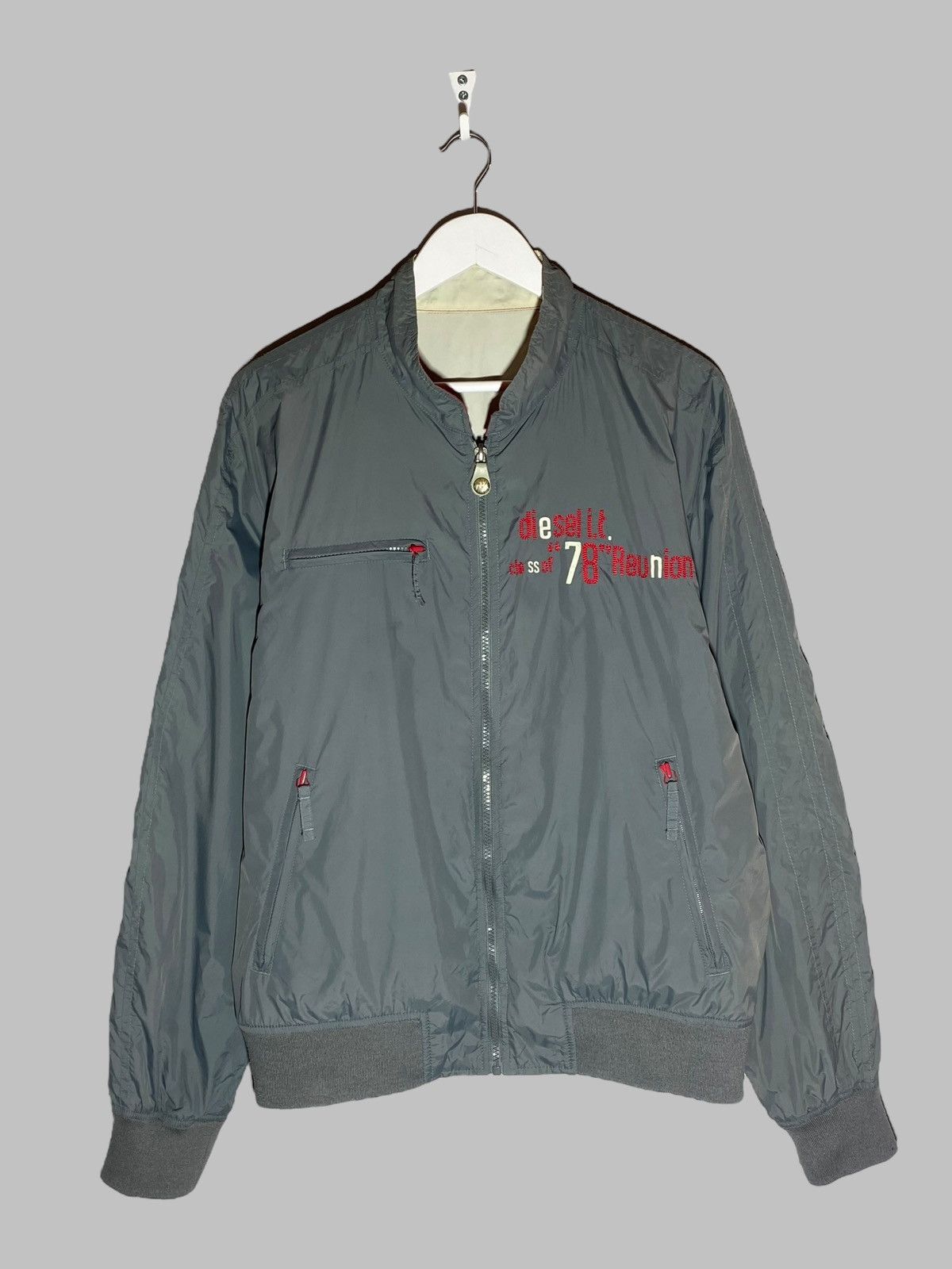 Diesel 🔥 VINTAGE 00s DIESEL REVERSIBLE BOMBER JACKET Y2K GRAIL RARE Size US XL / EU 56 / 4 - 4 Thumbnail
