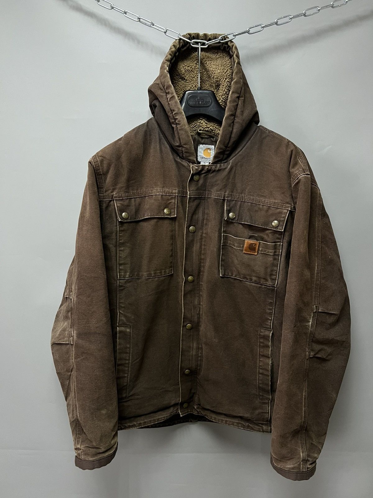 Carhartt Carhartt Sandstone Barlett Jacket Vintage Sherpa Brown faded Size US XL / EU 56 / 4 - 1 Thumbnail