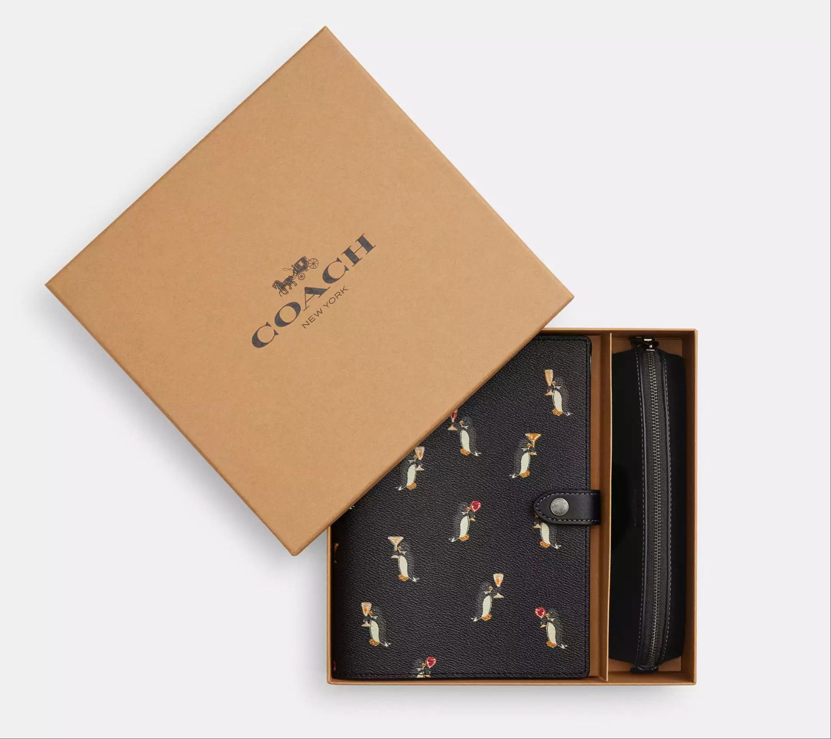 Coach Boxed Notebook And Pencil Case Set With Penguin Print Size ONE SIZE - 8 Thumbnail