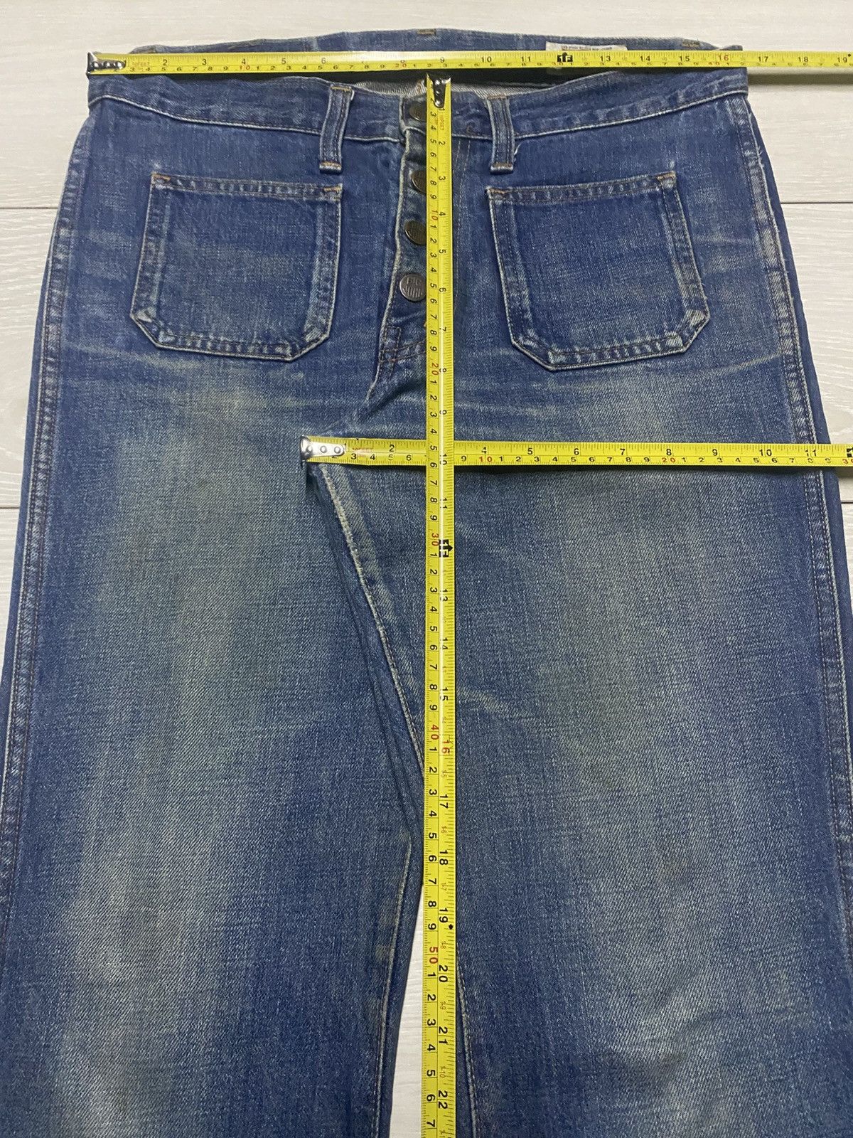 Big John Big John Full Button Distressed Super Flare Bush Pants Size US 33 - 11 Thumbnail