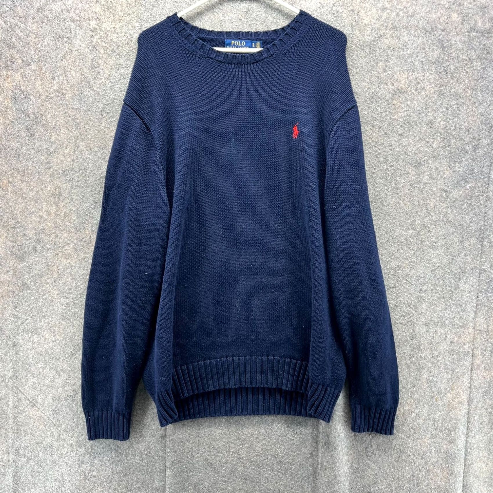 Polo Ralph Lauren VINTAGE Polo Ralph Lauren Sweater Men XL Blue Navy Pullover Fleece Pony Knit Crew Neck Draped All Seasons Gift Size US XL / EU 56 / 4 - 2 Thumbnail