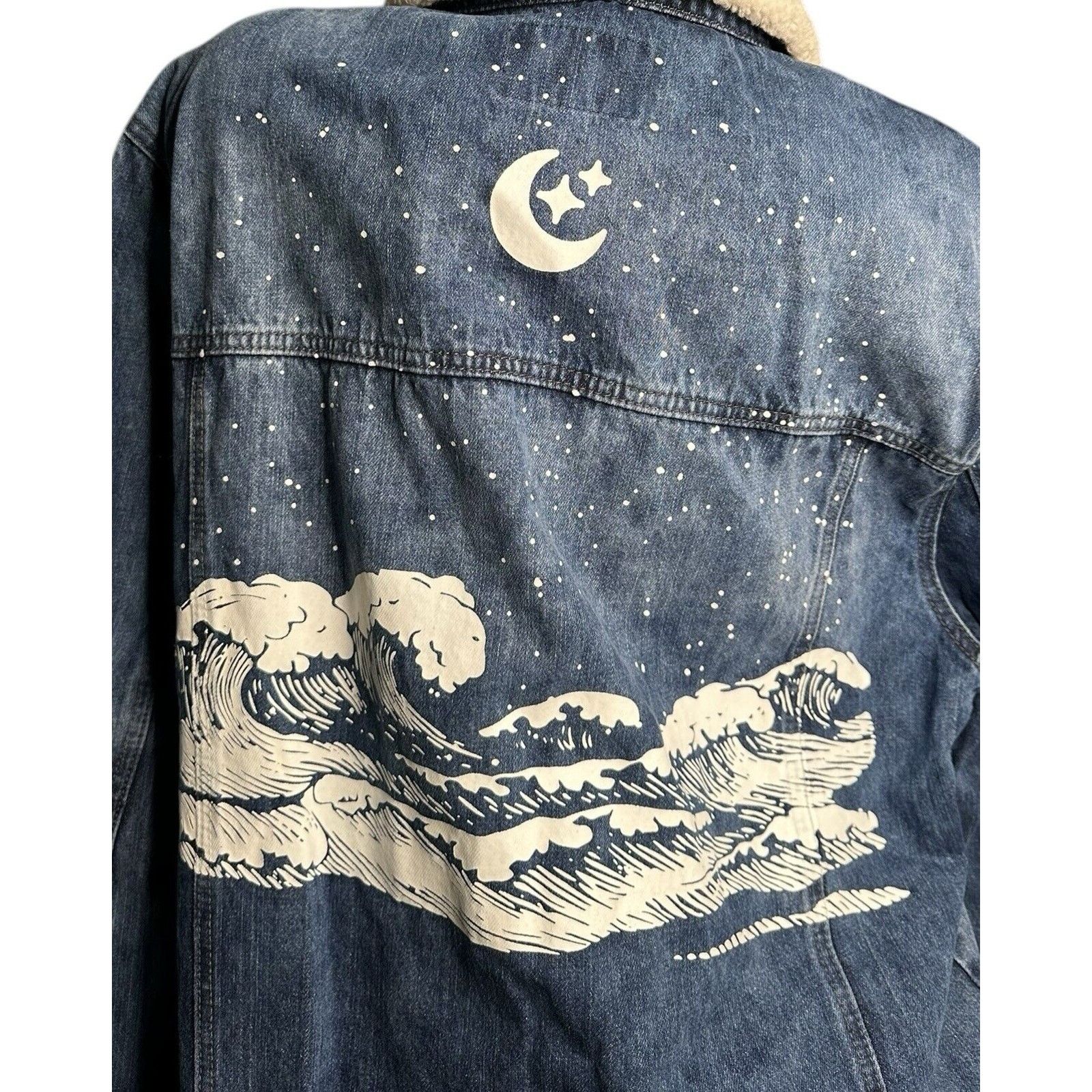 Other Tubbo Moment By The Sea Denim Jean Jacket Sherpa Collar 2XL Size XXL / US 16-18 / IT 52-54 - 8 Thumbnail