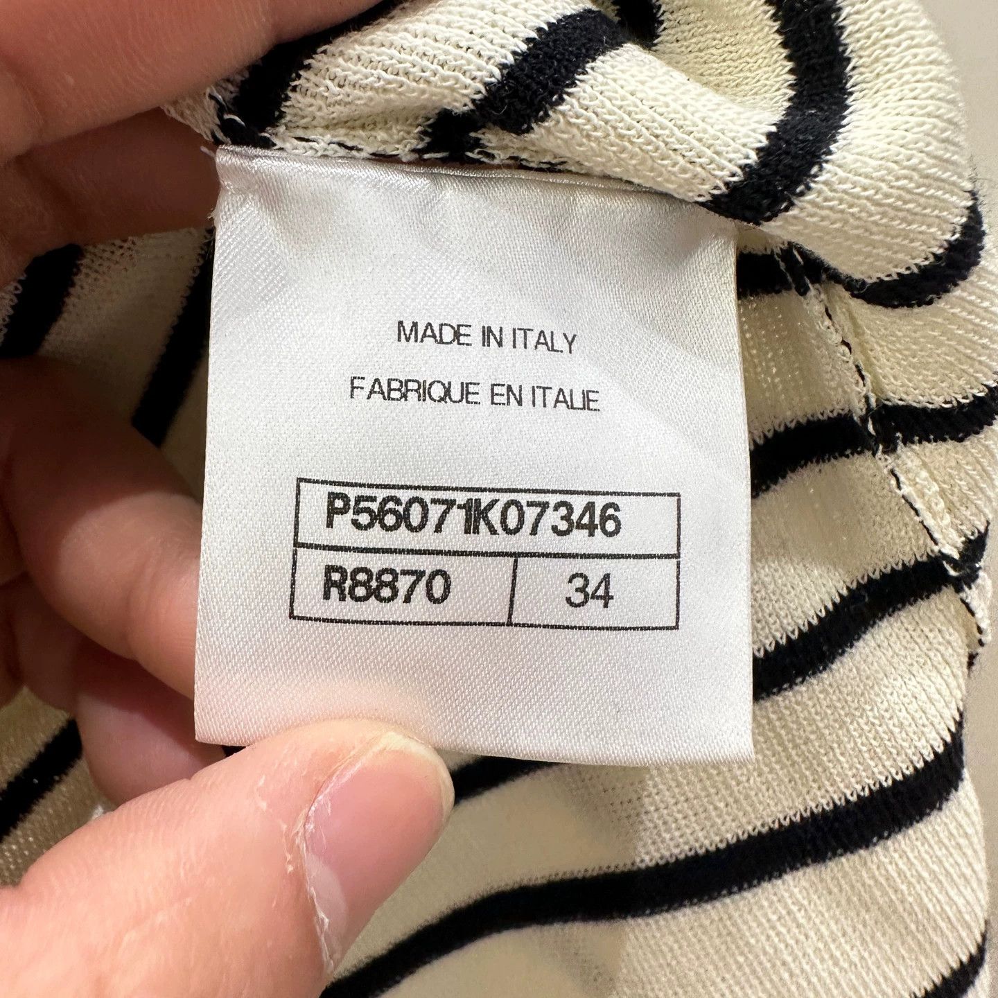 Chanel Chanel Stripe Pearl-Shoulder Buckle Long Sleeve 34 Size XS / US 0-2 / IT 36-38 - 4 Thumbnail