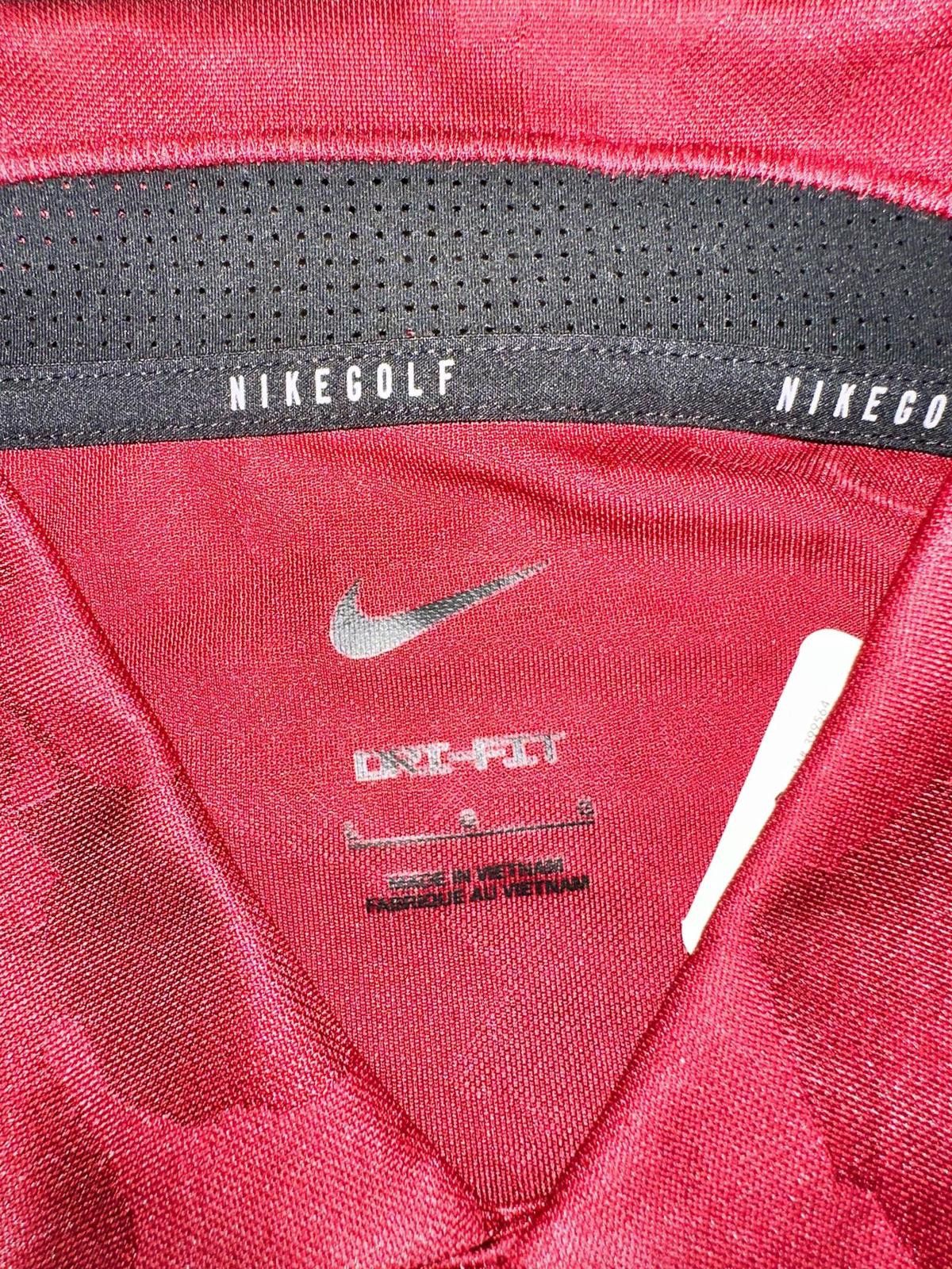 Mens Nike Vapor Dri-Fit Red Animal Print Golf Polo Shirt Sample
