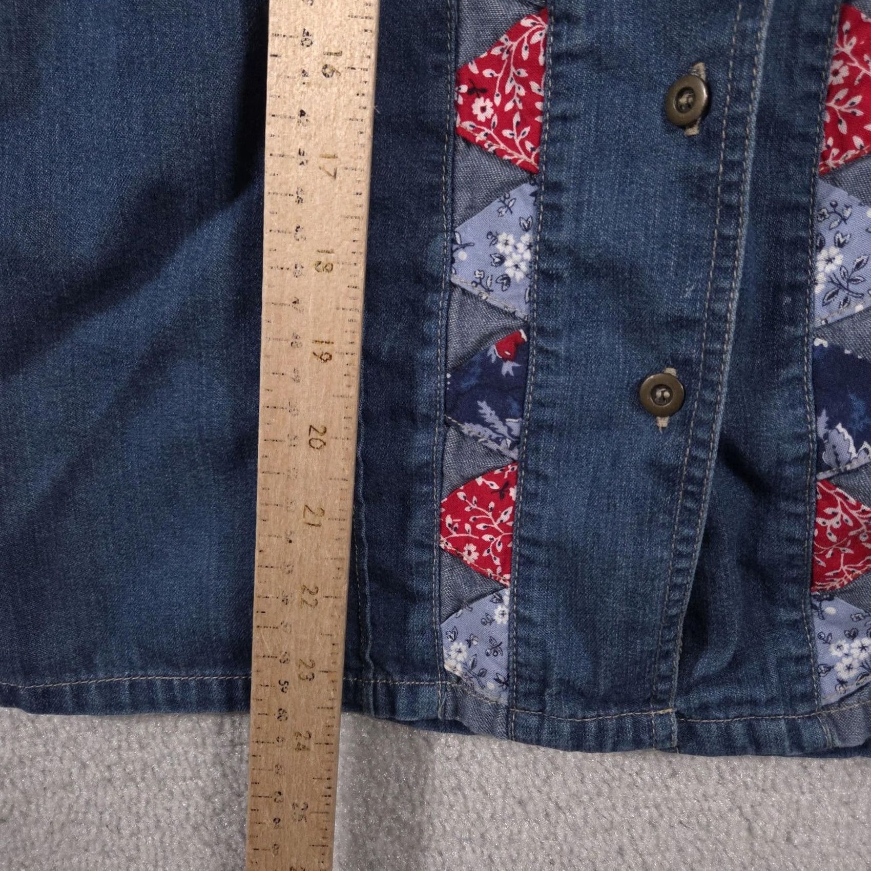 Vintage Koret City Blues Shirt Womens Small Denim Short Sleeve Button Front Patchwork Size S / US 4 / IT 40 - 7 Thumbnail