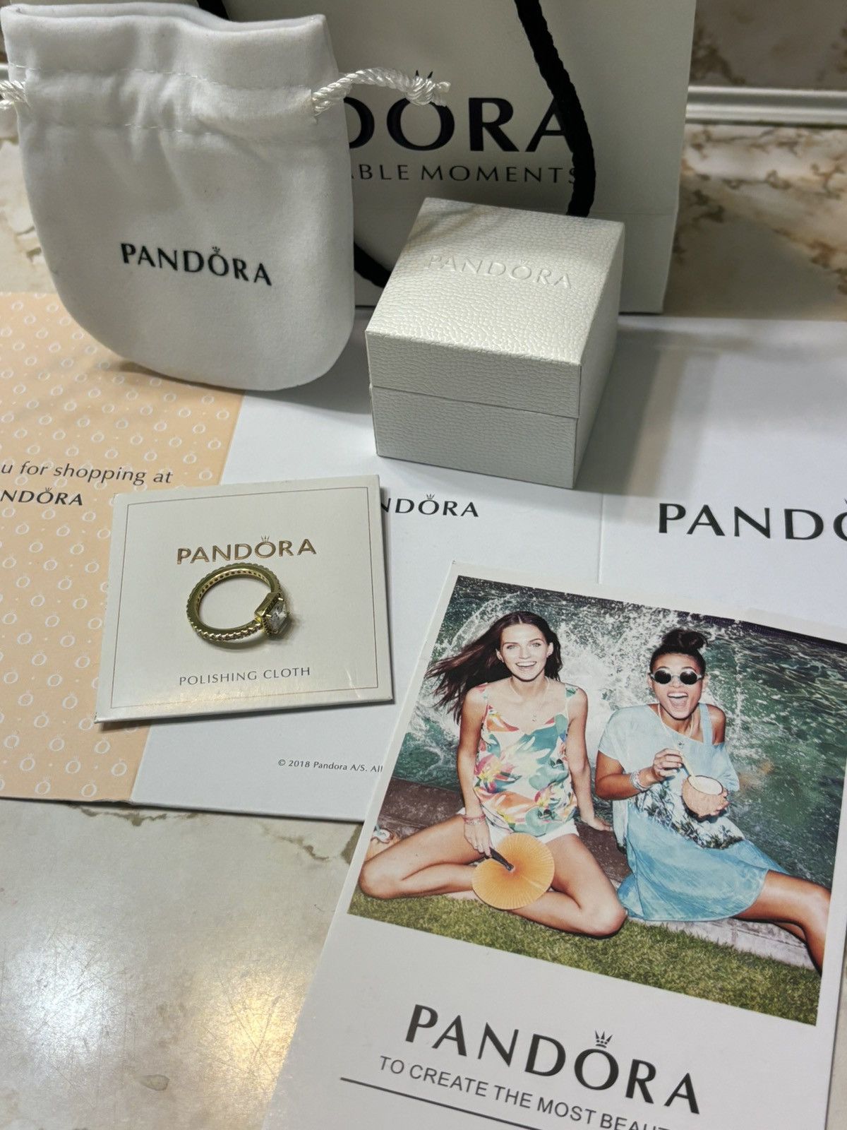 pandora Pandora Gold Diamond Ring Size ONE SIZE - 5 Thumbnail