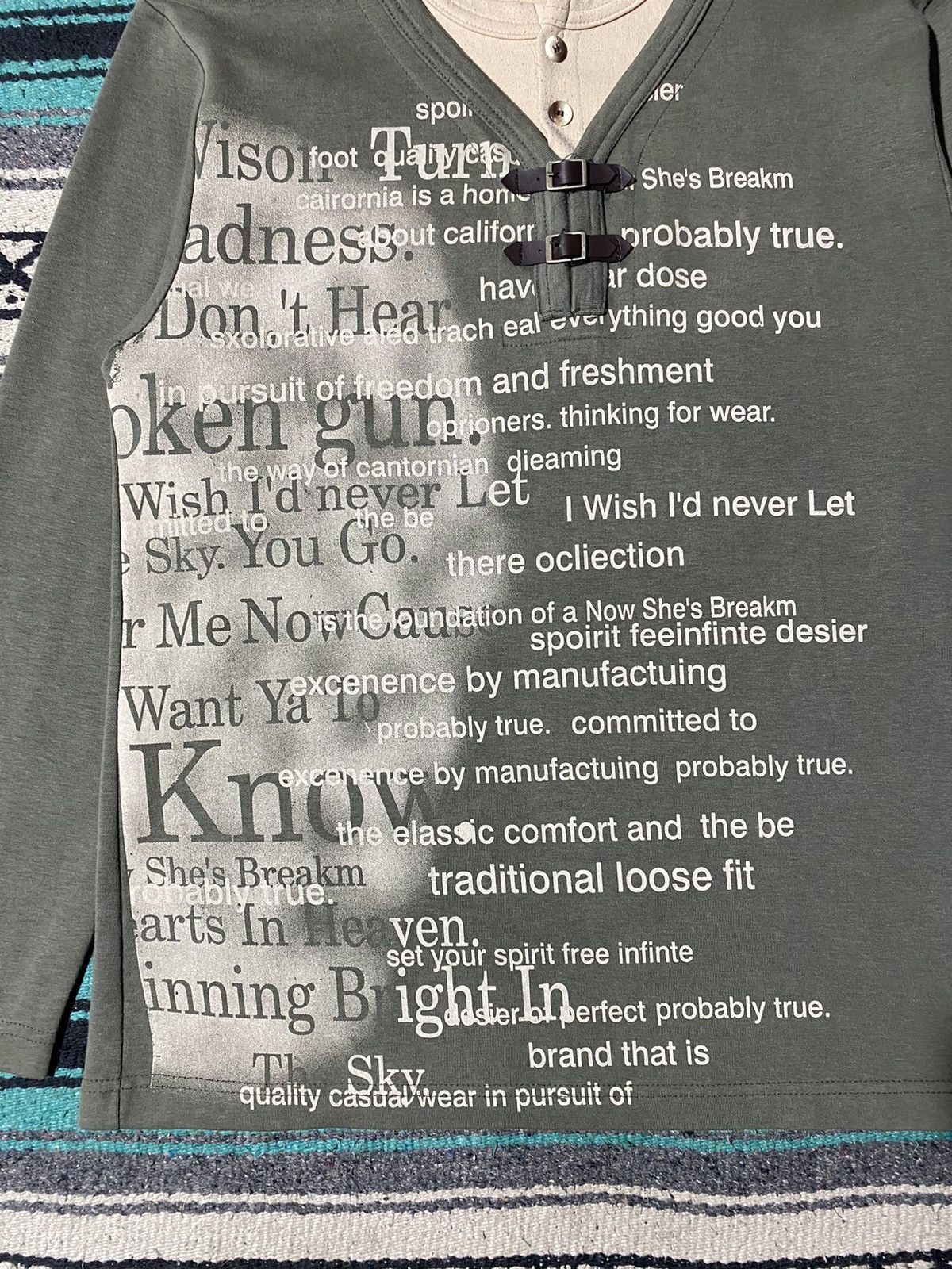 If Six Was Nine 2000s Unknown - Poem Chest Belts Longsleeve Size US M / EU 48-50 / 2 - 3 Thumbnail