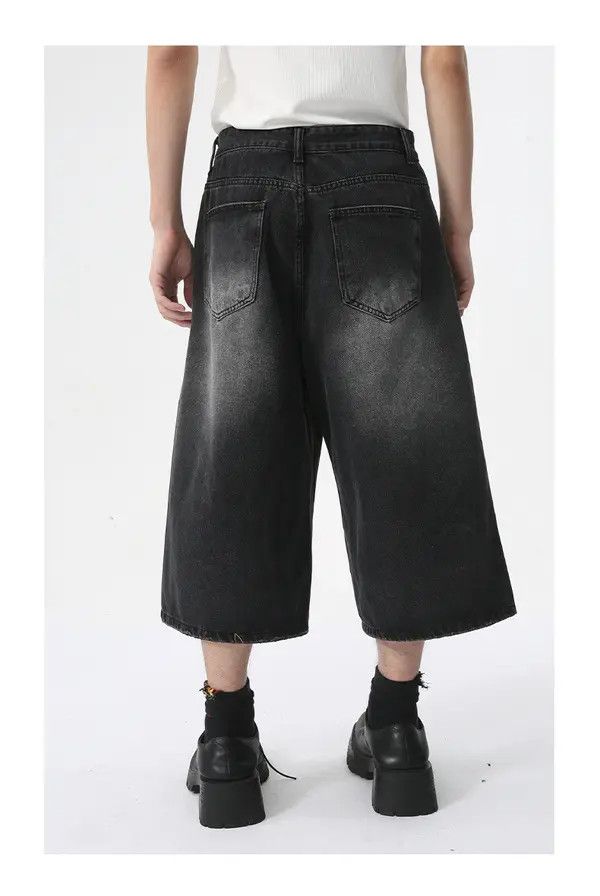 Japanese Brand American high street wide-leg washed denim shorts Size US 32 / EU 48 - 4 Thumbnail