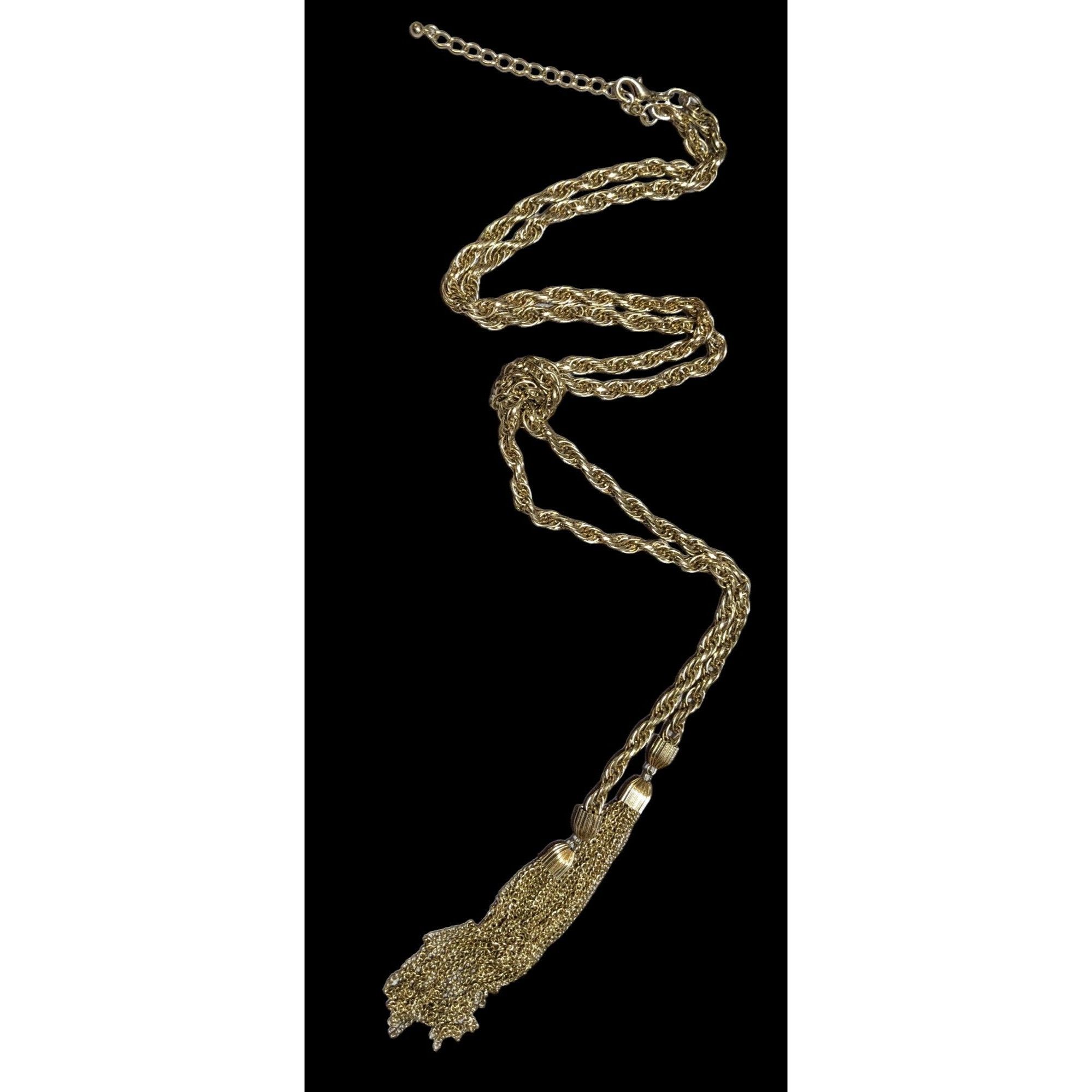 Other Vintage Gold Chain Knotted Tassel Necklace Size ONE SIZE - 1 Thumbnail
