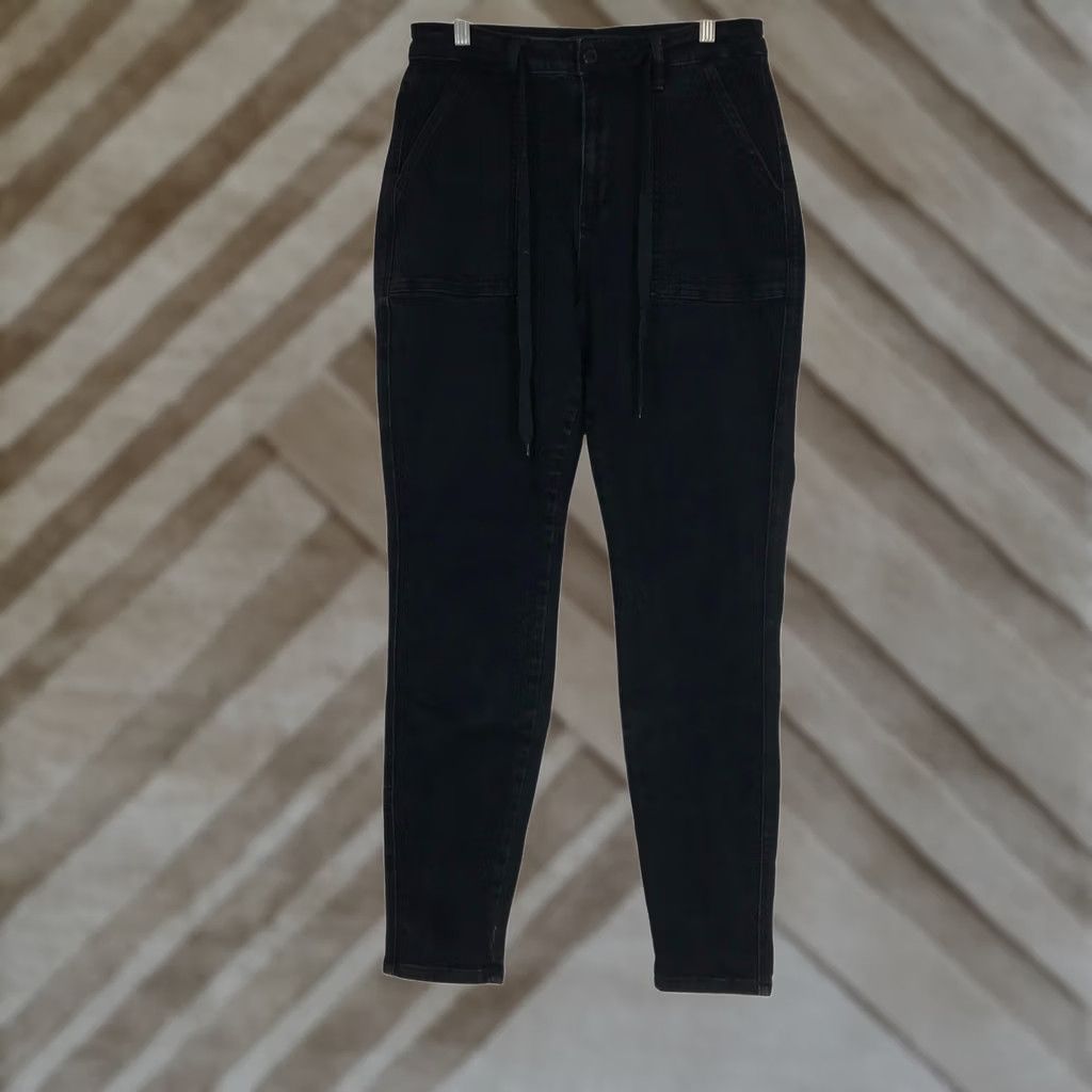 Vintage VINTAGE? No. Judy Blue High Rise Skinny Drawstring Utility Jeans Black 11/30 Womens Jeans Slim Stretch Size 32" / US 10 / IT 46 - 1 Thumbnail