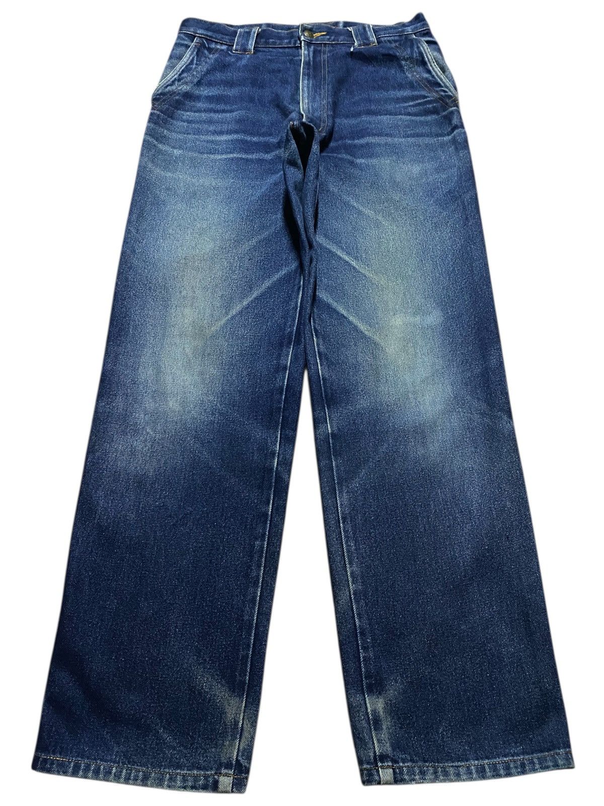 Zanetti Vintage Zanobetti Blue Wash Embroidery Pocket Loose Jeans Size US 31 - 1 Thumbnail