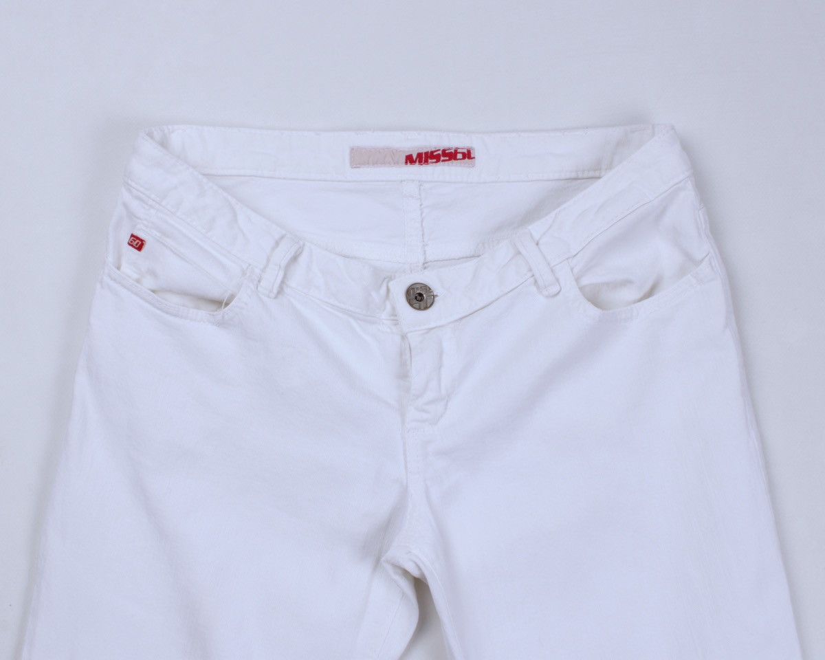 Miss Sixty × Vintage MISS SIXTY Y2K Vintage Wide Leg Rhinestone White Denim Jeans Size 32" / US 10 / IT 46 - 9 Thumbnail
