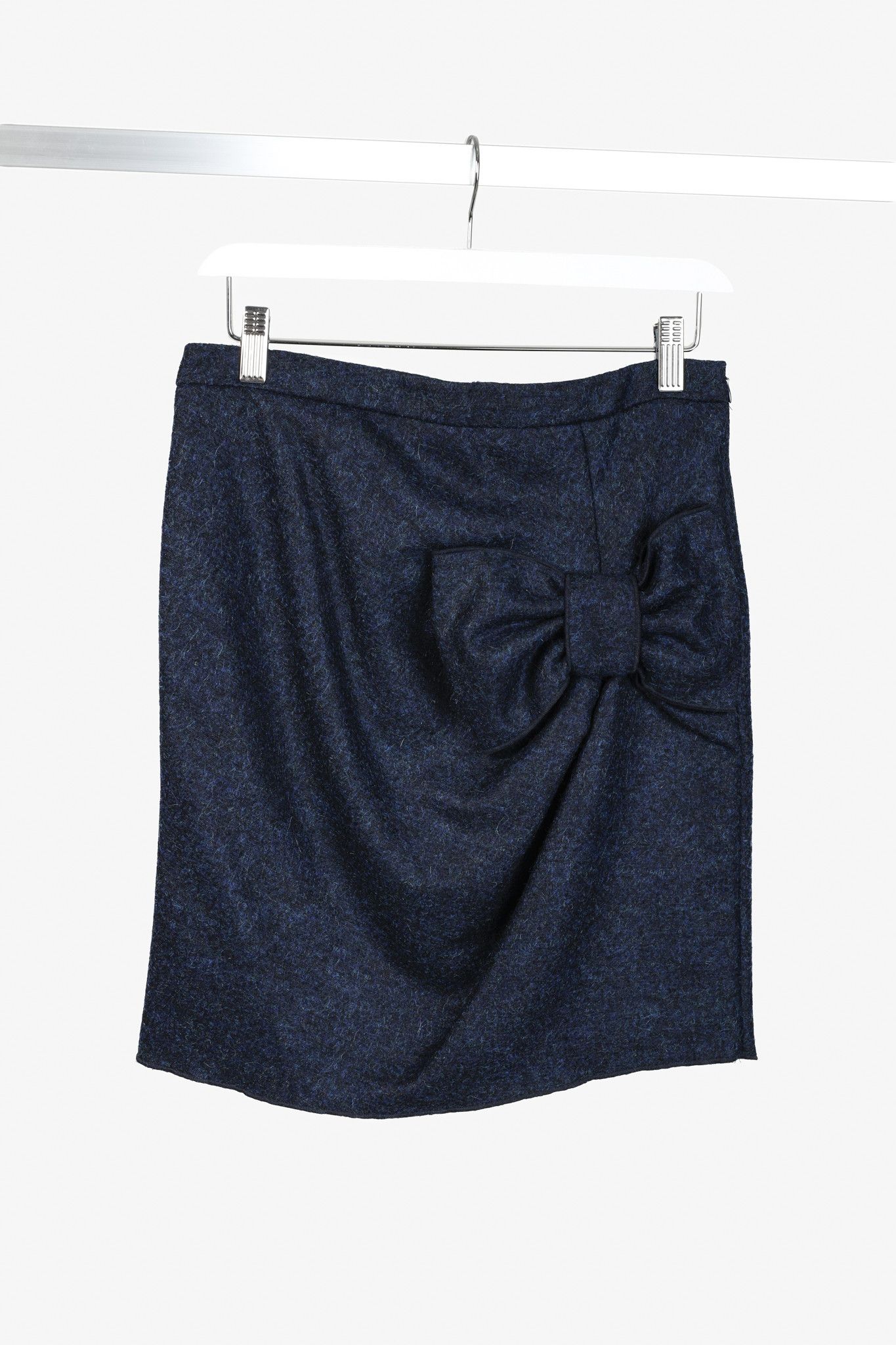 Love Moschino Love Moschino Blue Wool Bow Skirt Size 29" - 1 Thumbnail