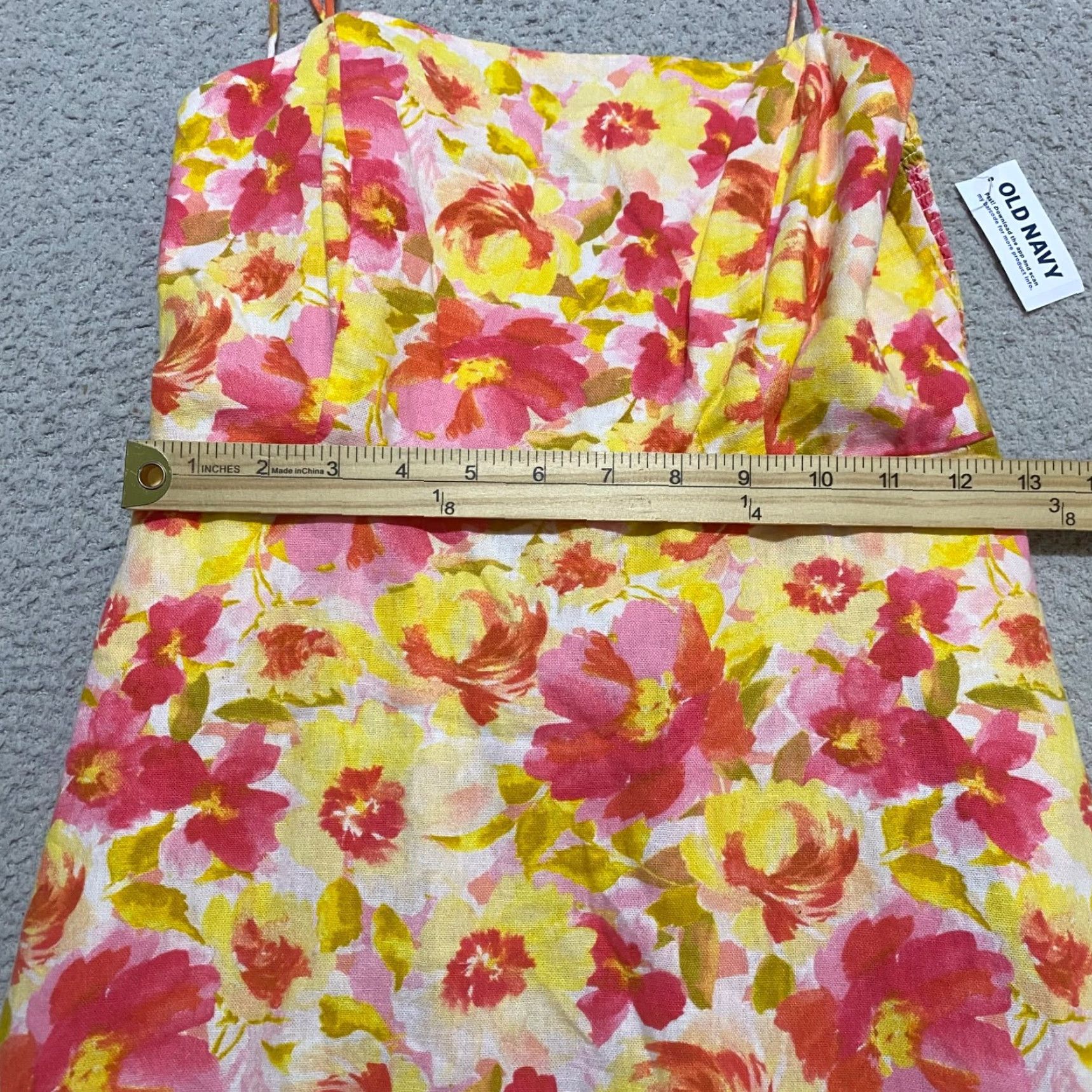 Old Navy NWT Old Navy Womens Dress Multicolor Floral Sleeveless Fit & Flare Short Linen Rayon Beach Spring Summer Womens (Size L) Size L / US 10 / IT 46 - 6 Thumbnail