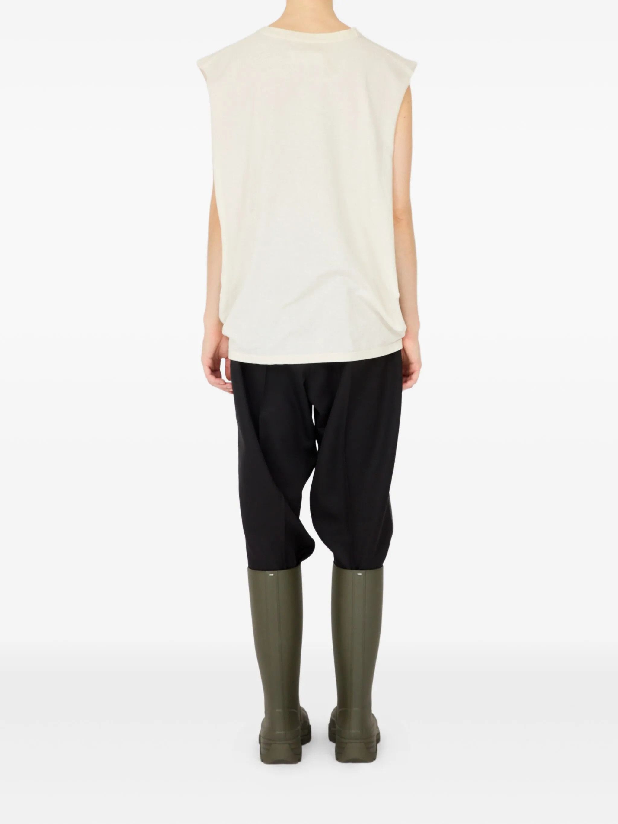 Maison Margiela o1w1db10526 Cotton Tank Top in Ivory Size S / US 4 / IT 40 - 5 Thumbnail