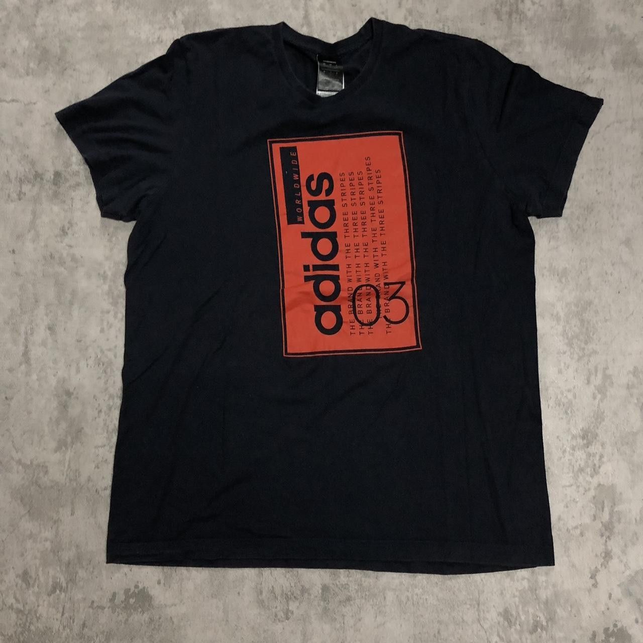 Adidas Black and orange Adidas streetwear T-shirt Size US L / EU 52-54 / 3 - 1 Thumbnail