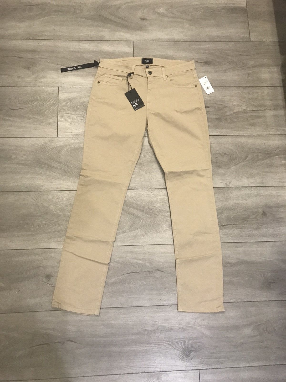 Image of Paige Beige Japanese Twill Size 33 Pants Mens Pants