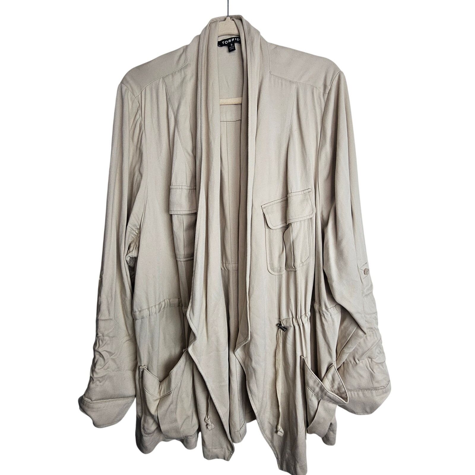 Corridor Torrid Womens Jacket Drape Front Drawstring Anorak Size 3X Size 3XL / US 20-22 - 2 Thumbnail