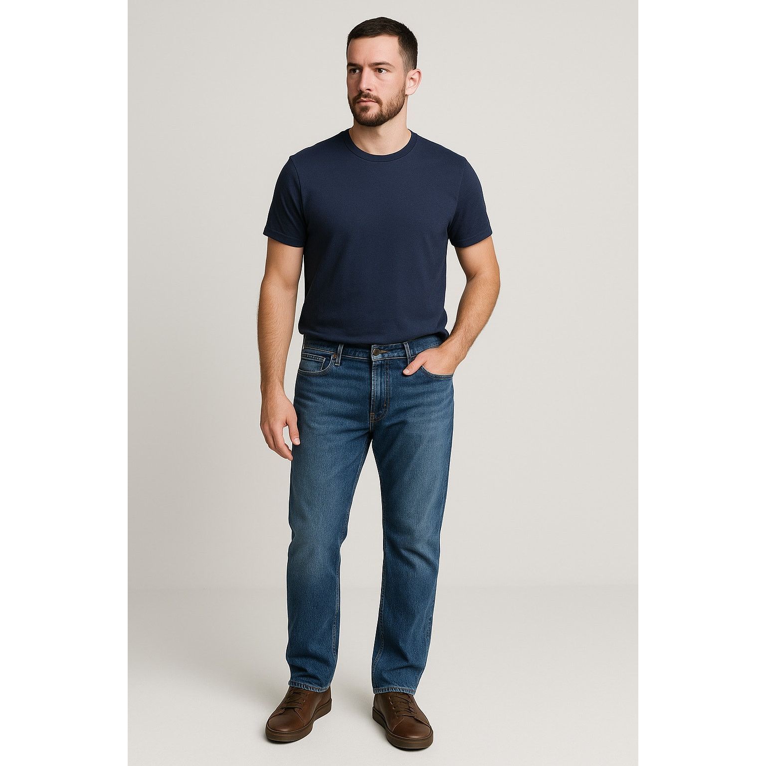 Lucky Brand Classic Straight Fit Medium Wash Denim Jeans Lucky Brand 34 Size US 34 / EU 50 - 1 Thumbnail
