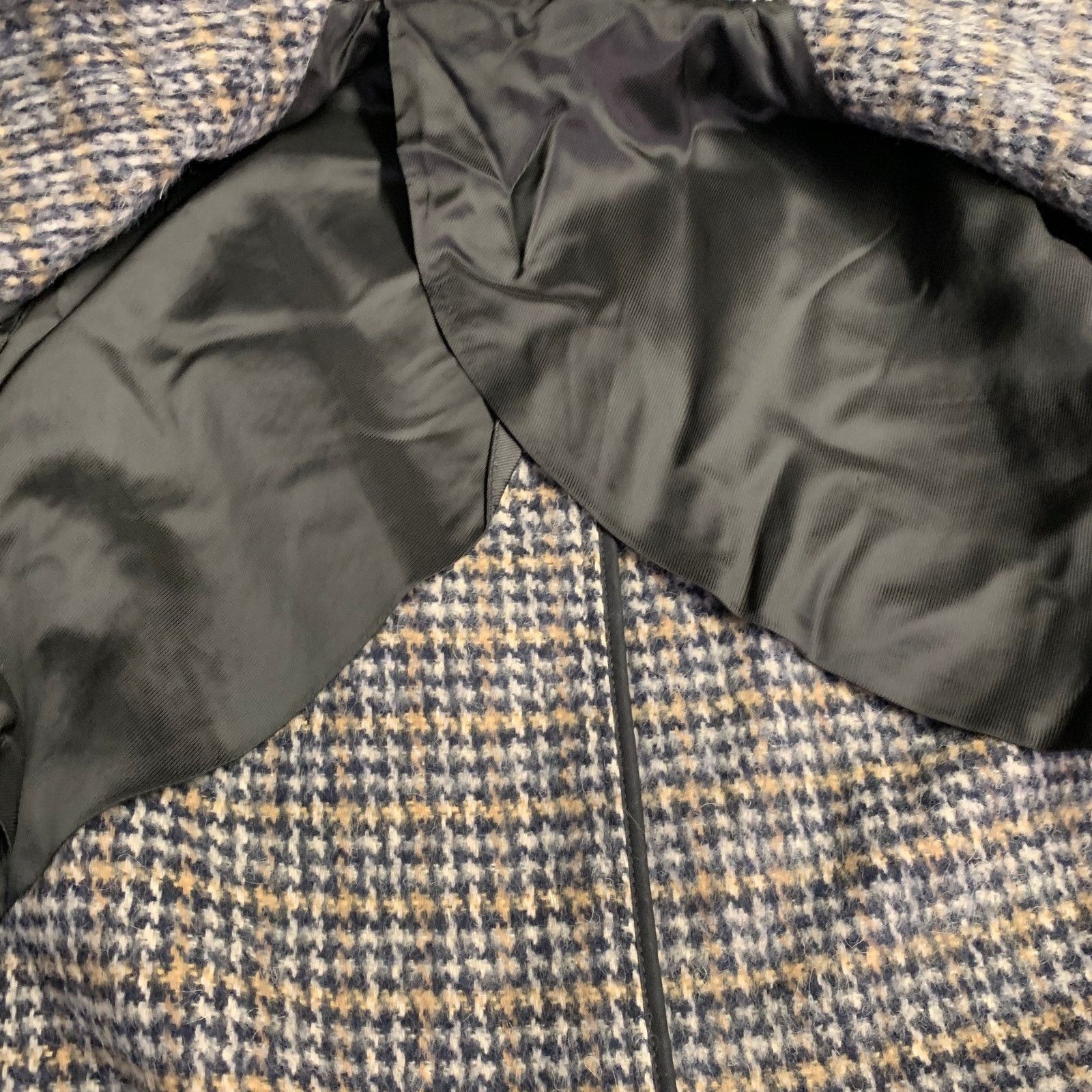 Other Navy Beige Abstract Woven Wool Blend Single Breasted Coat Size US M / EU 48-50 / 2 - 6 Thumbnail