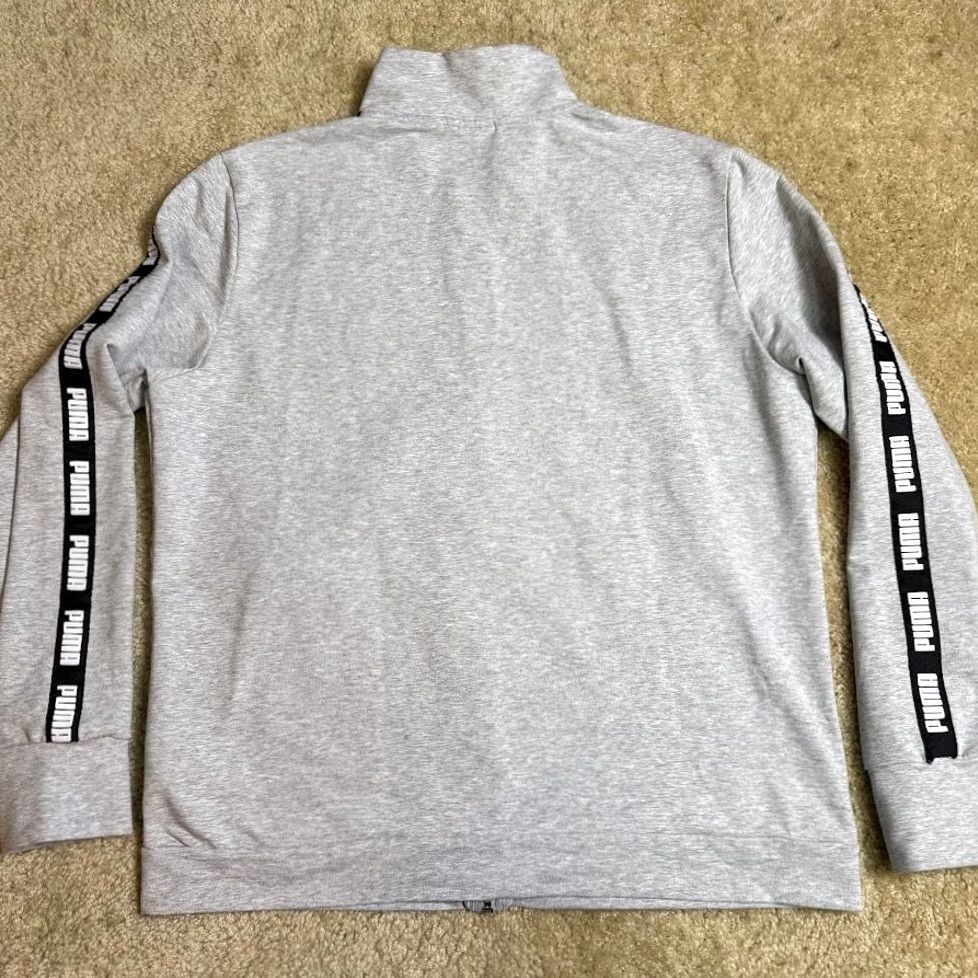 Puma Puma Track Jacket Men’s L Gray Full Zip Logo Tape Athletic Sweatshirt Size US L / EU 52-54 / 3 - 2 Thumbnail